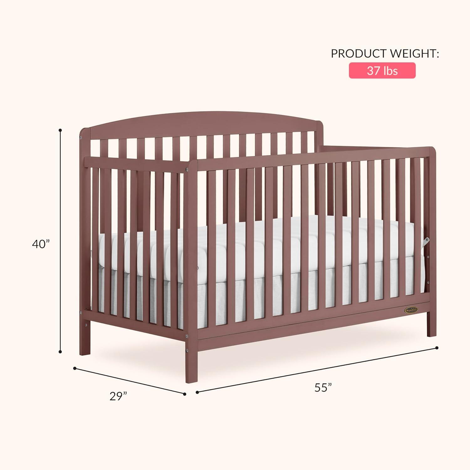 Dream On Me Odelle 5-in-1 Convertible Crib, Baltic Amber, large