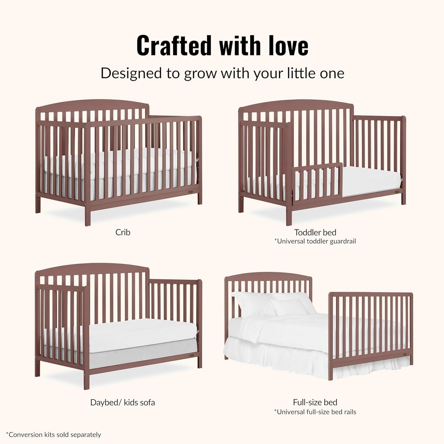 Dream On Me Odelle 5-in-1 Convertible Crib, Baltic Amber, large