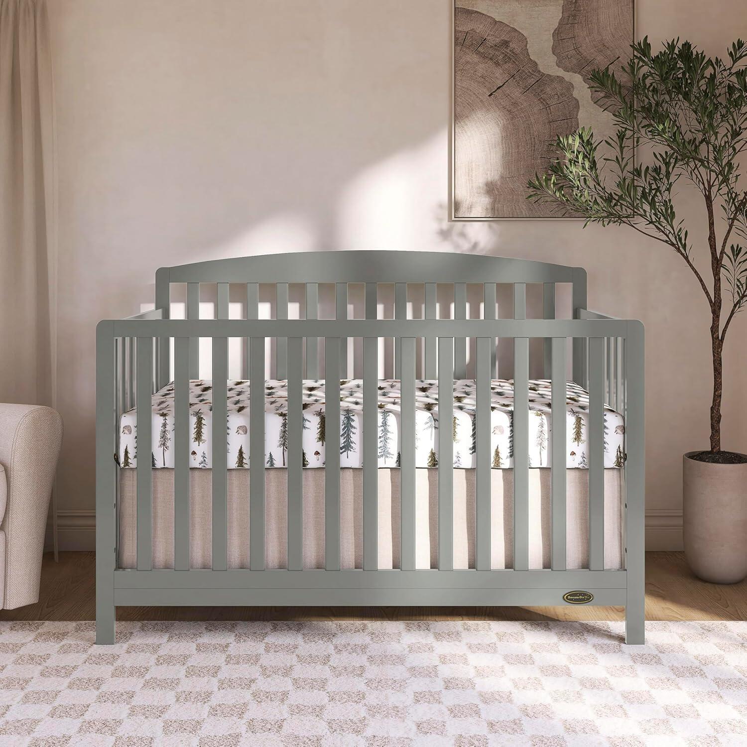 Dream On Me Odelle 5-in-1 Convertible Crib, Sea Grass, large