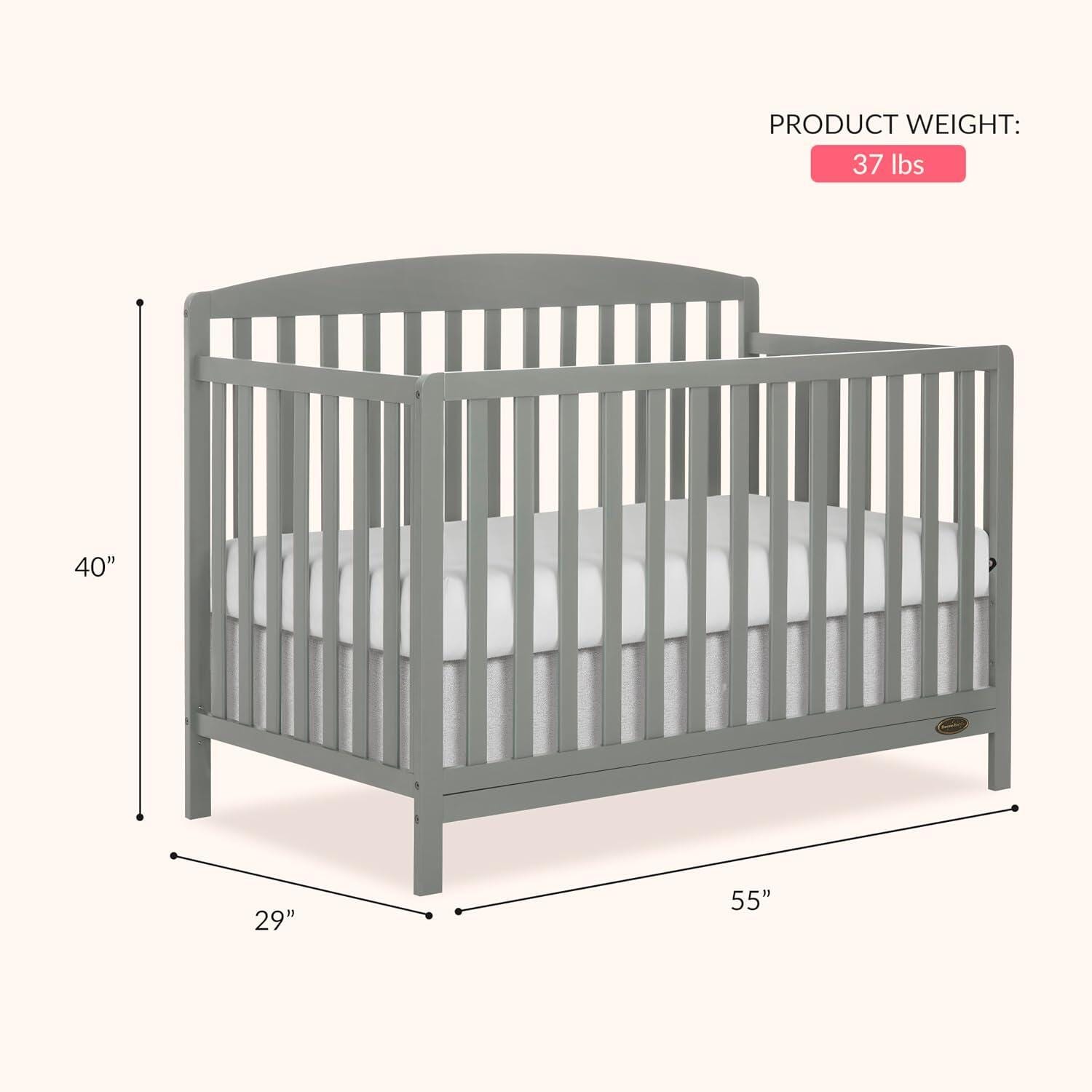 Dream On Me Odelle 5-in-1 Convertible Crib, Sea Grass, large