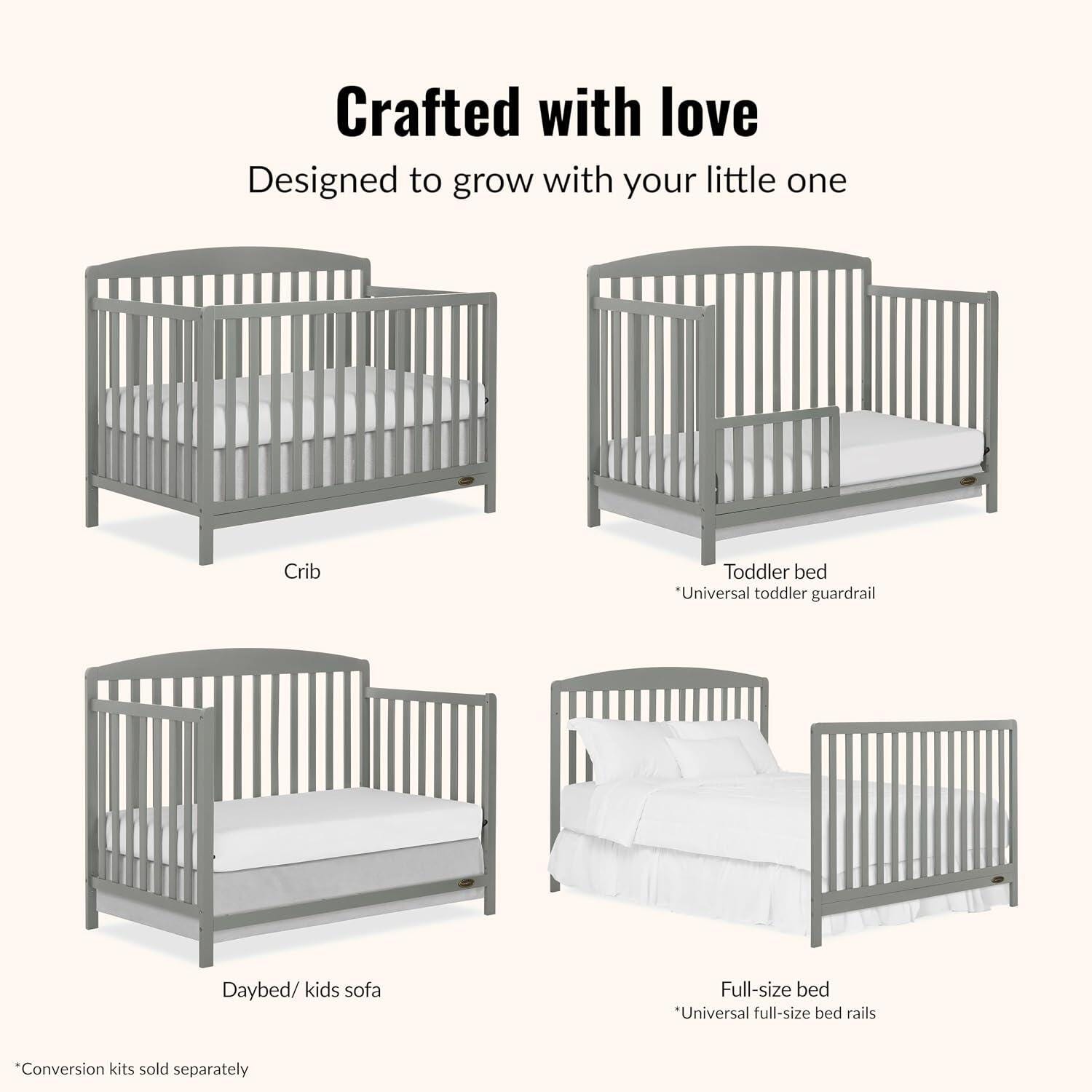Dream On Me Odelle 5-in-1 Convertible Crib, Sea Grass, large