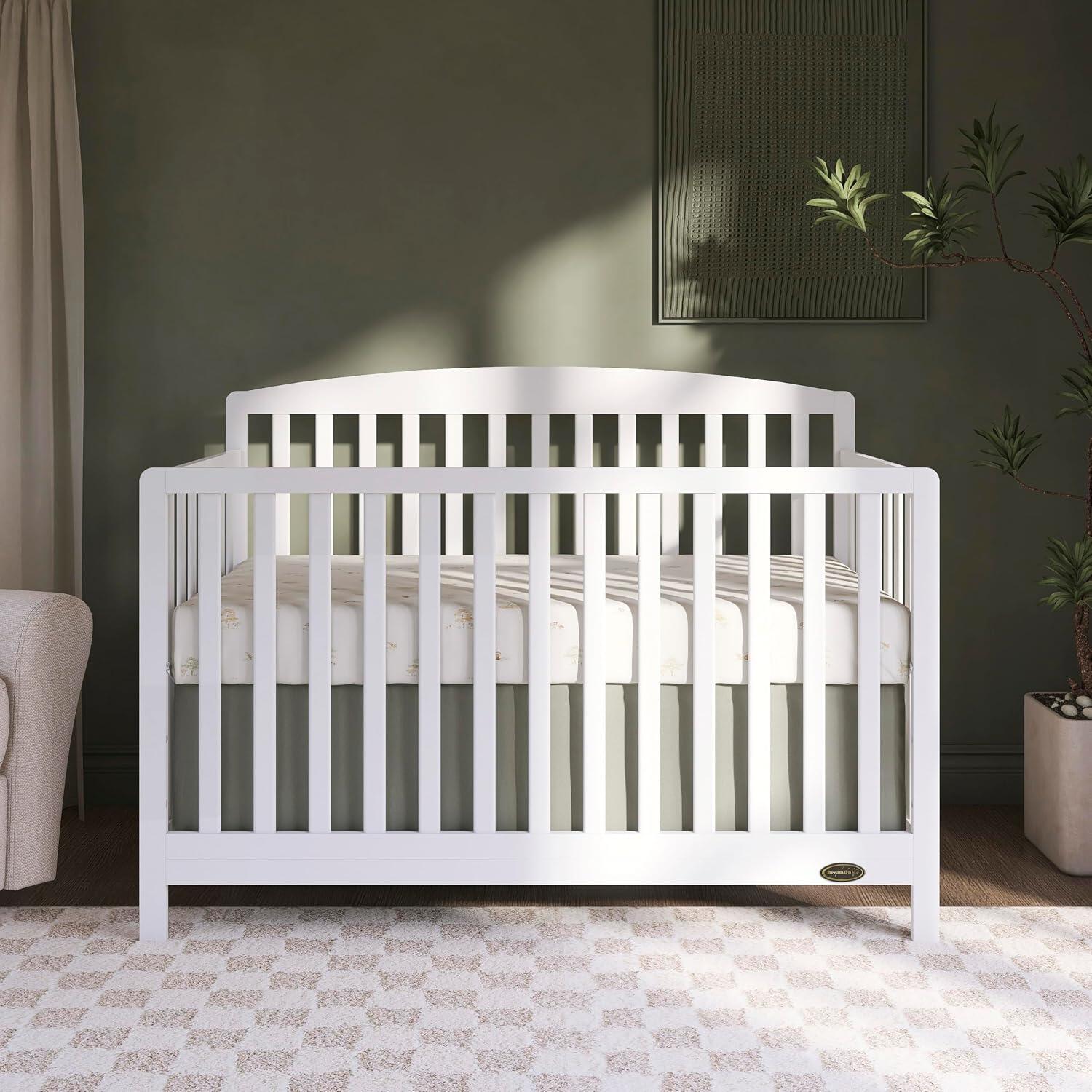 Dream On Me Odelle 5-in-1 Convertible Crib, White, large