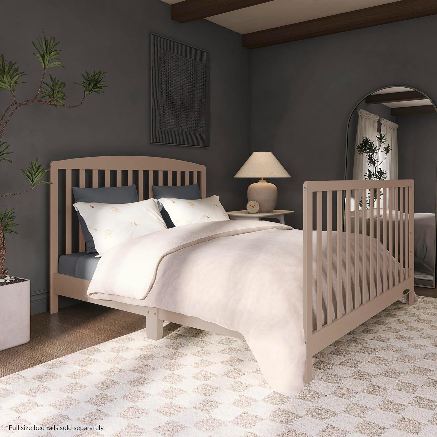 Dream On Me Odelle 5-in-1 Convertible Crib, Almond Butter, large