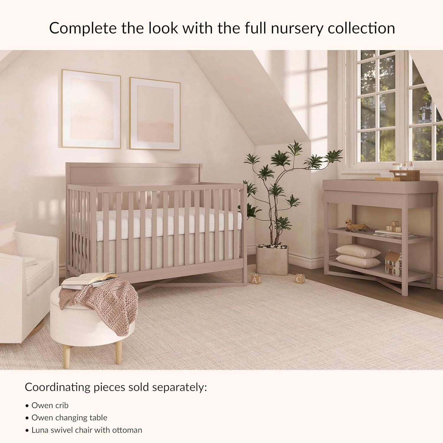Dream On Me Owen 5-in-1 Convertible Crib, Almond Butter, large