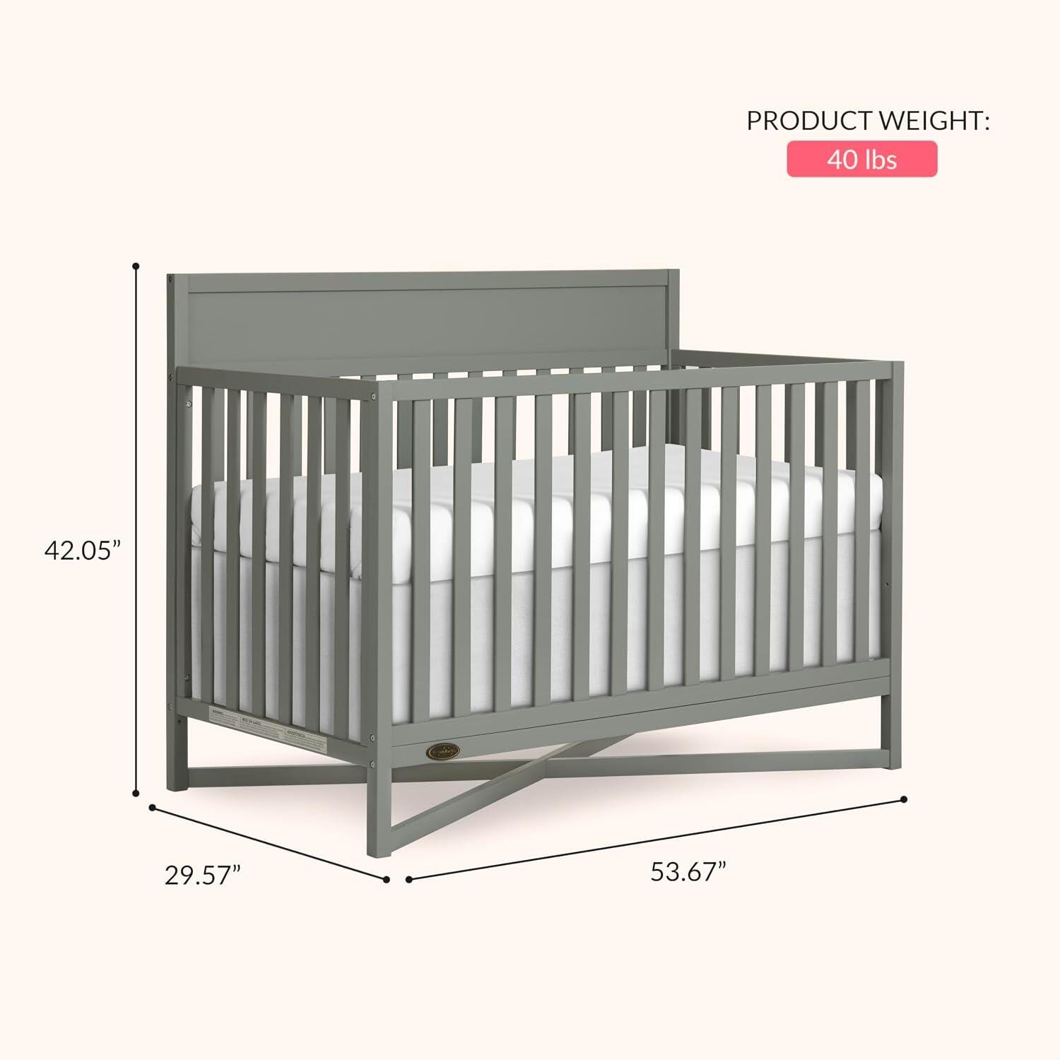 Dream On Me Owen 5-in-1 Convertible Crib, Sea Grass, large