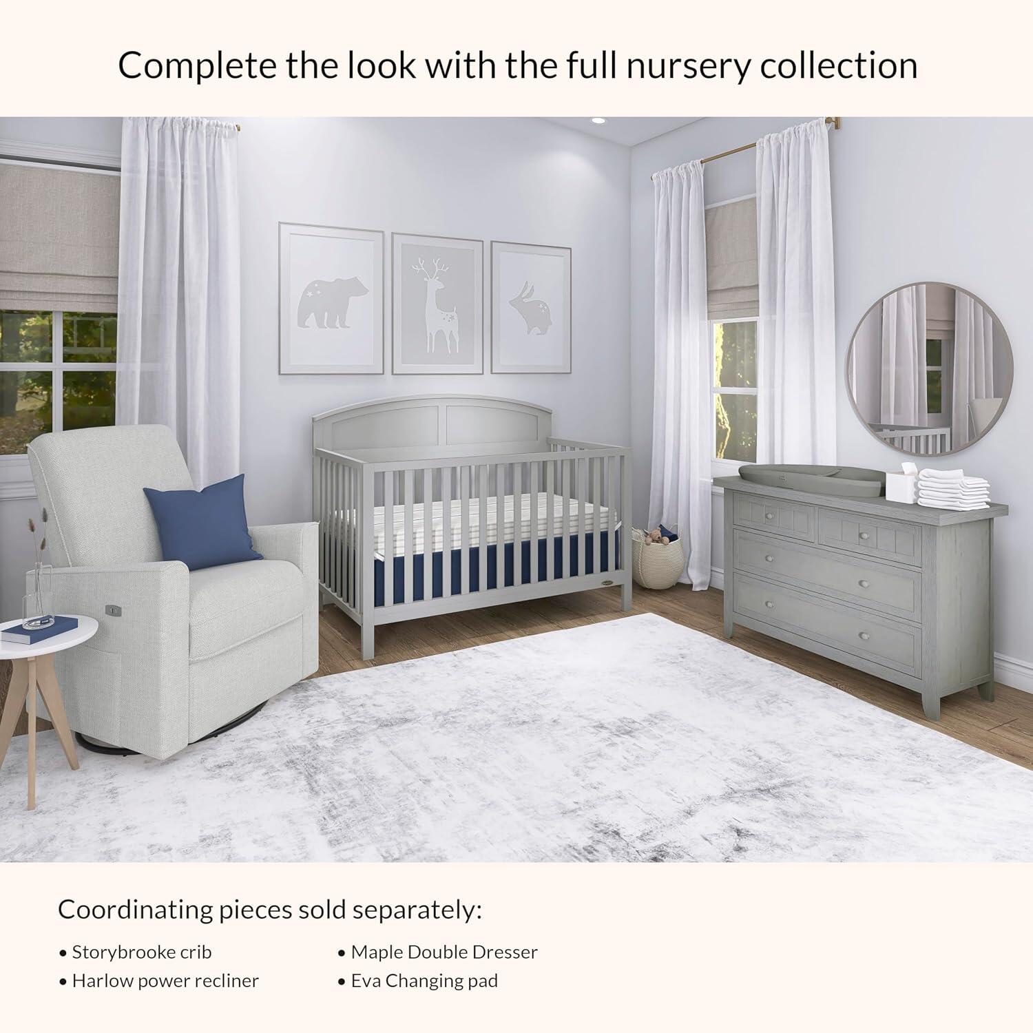 Dream On Me Storybrooke Solid 5-in-1 Convertible Crib, Pebble Gray, large