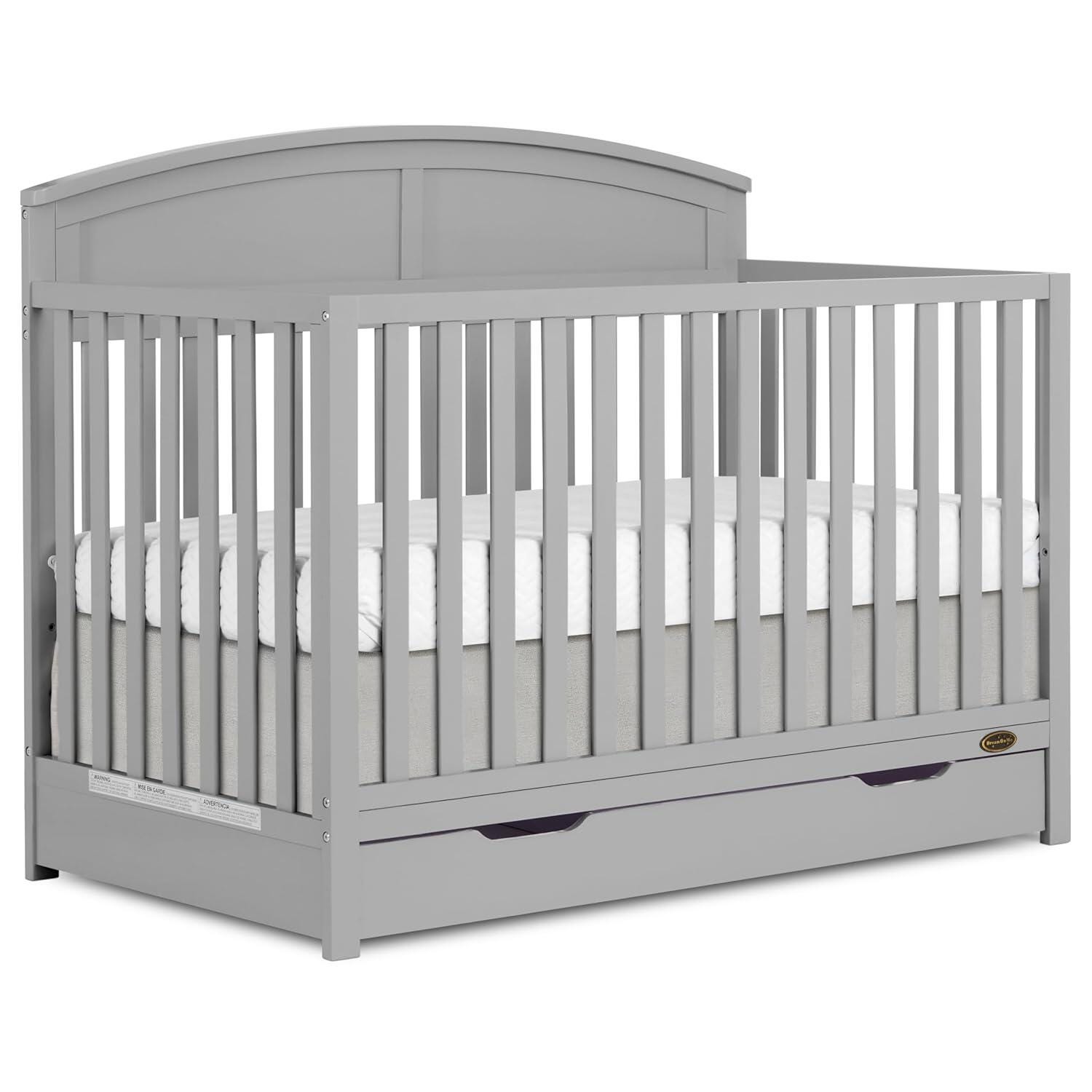 Dream On Me Storybrooke 5-in-1 Convertible Crib, Pebble Gray, large