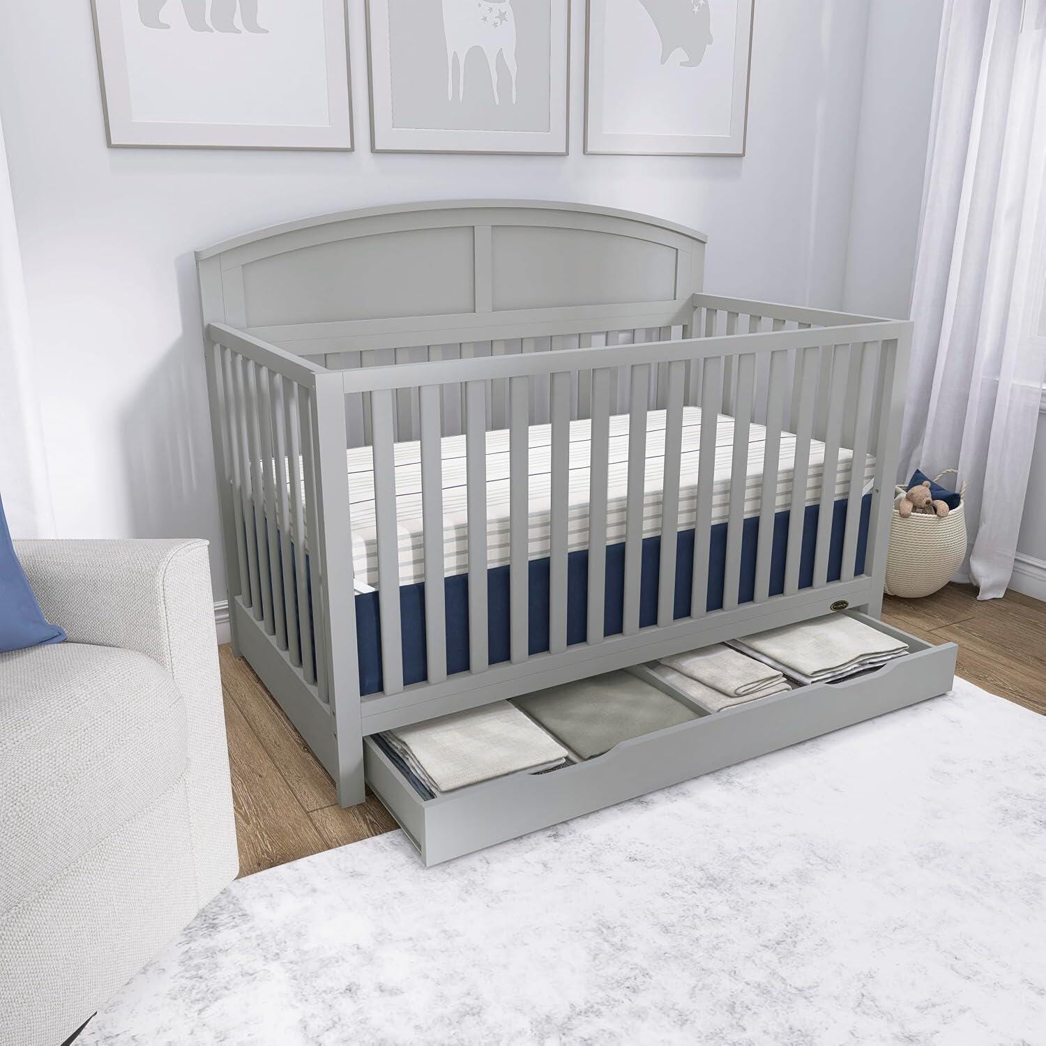 Dream On Me Storybrooke 5-in-1 Convertible Crib, Pebble Gray, large