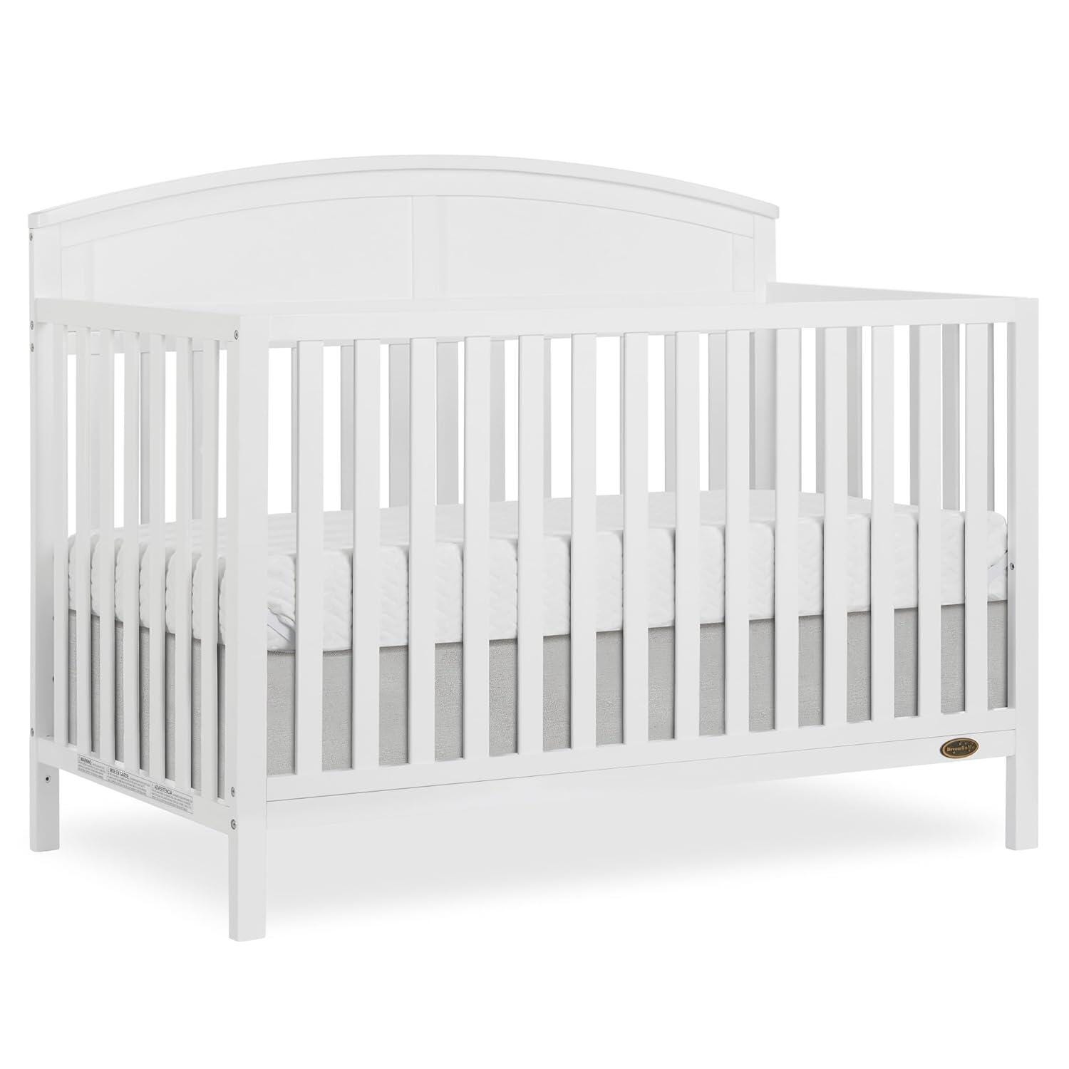 Dream On Me Storybrooke Solid 5-in-1 Convertible Crib, White, large