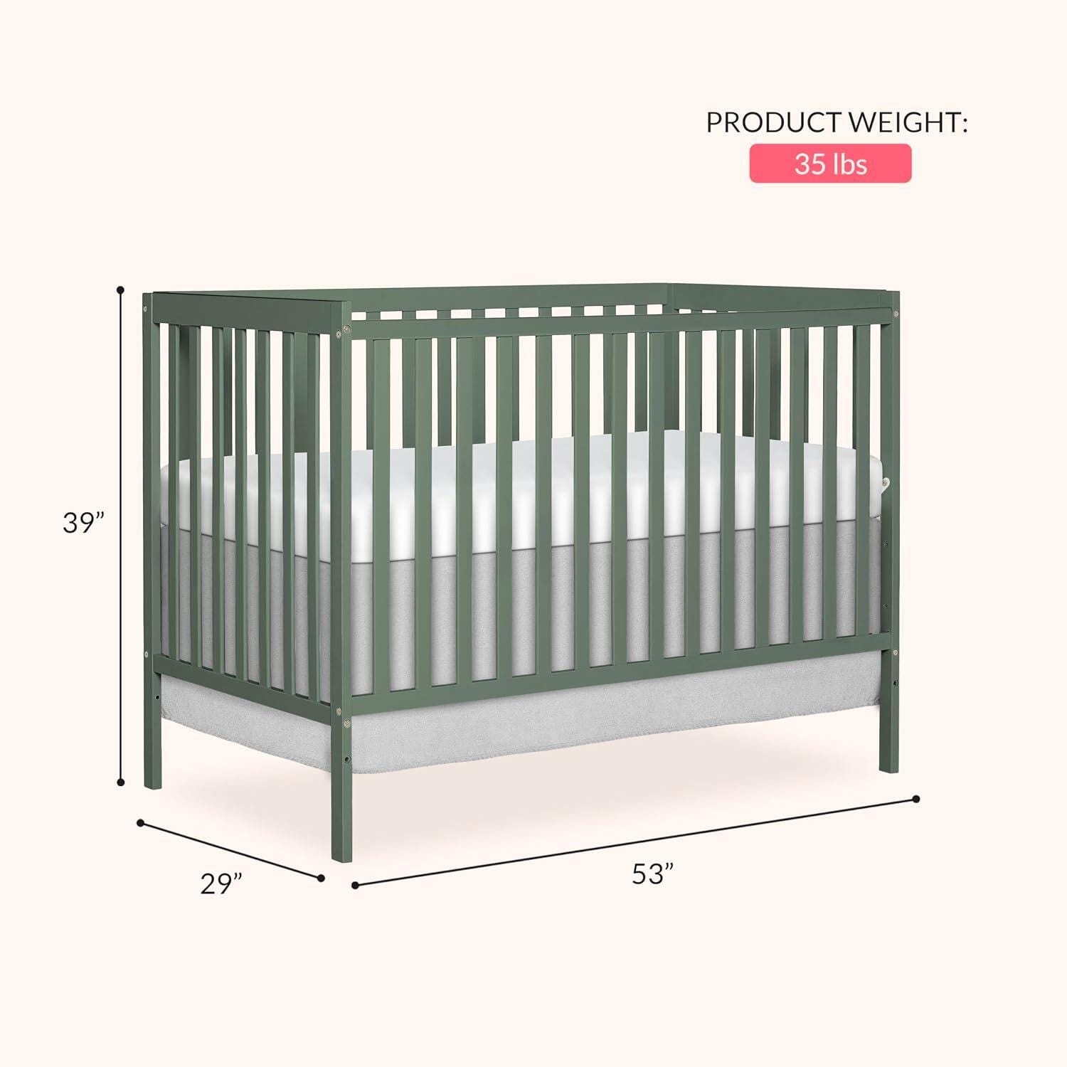 Dream On Me Synergy 5-in-1 Convertible Crib, Meadow Green, large