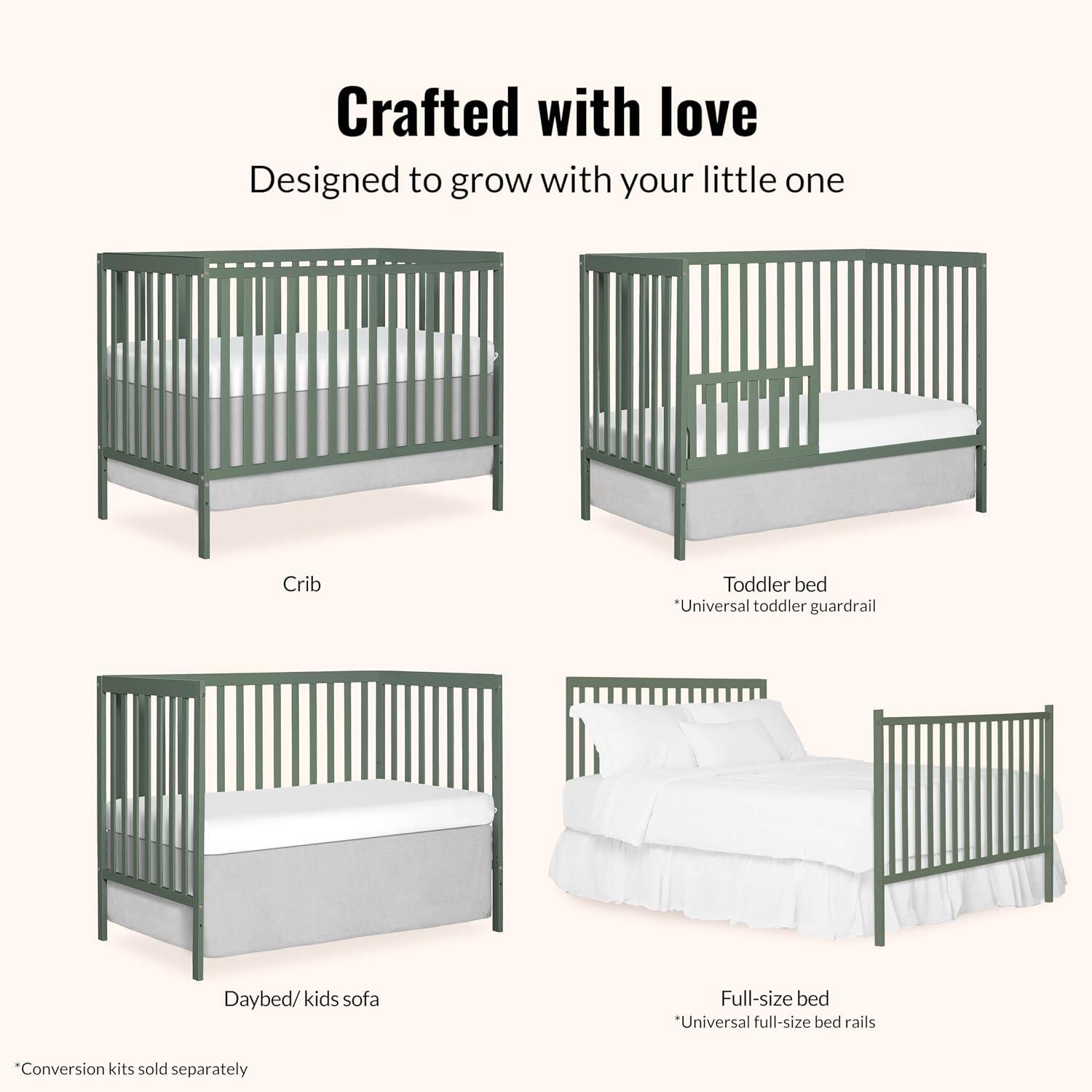 Dream On Me Synergy 5-in-1 Convertible Crib, Meadow Green, large