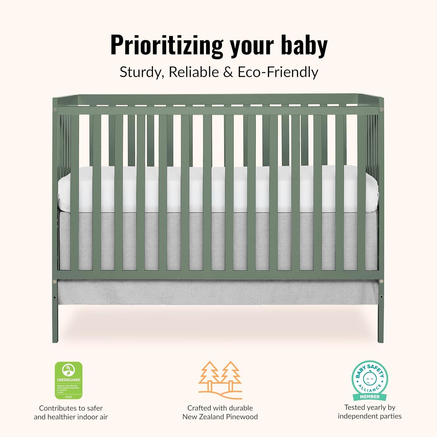 Dream On Me Synergy 5-in-1 Convertible Crib, Meadow Green, large