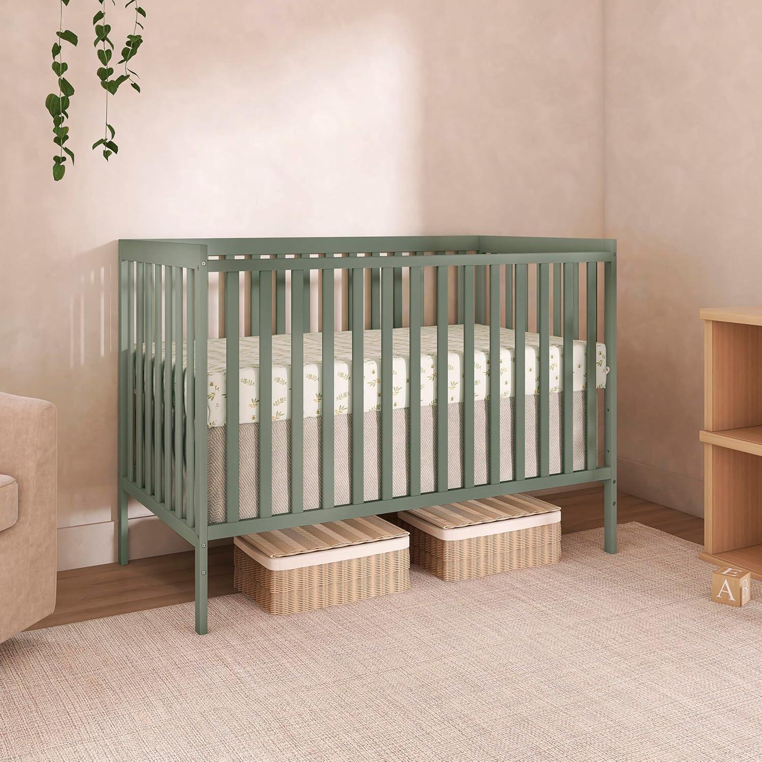 Dream On Me Synergy 5-in-1 Convertible Crib, Meadow Green, large