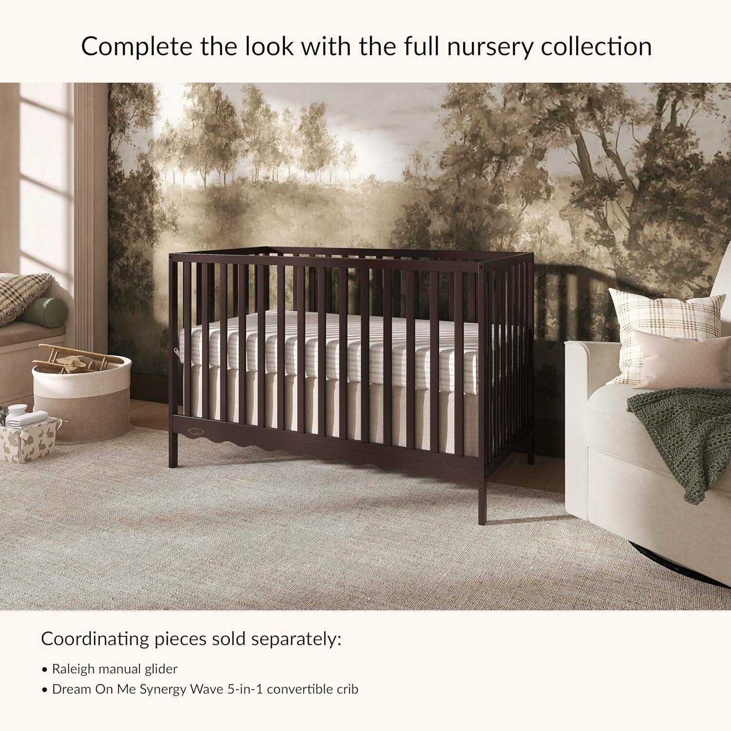 Dream On Me Synergy Wave 5-in-1 Convertible Crib, Chocolate Chip, large