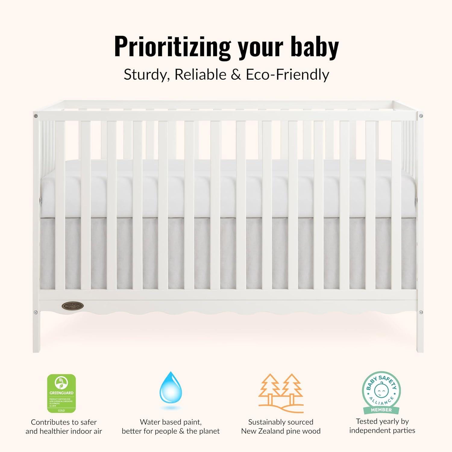 Dream On Me Synergy Wave 5-in-1 Convertible Crib, Cannoli Can, large