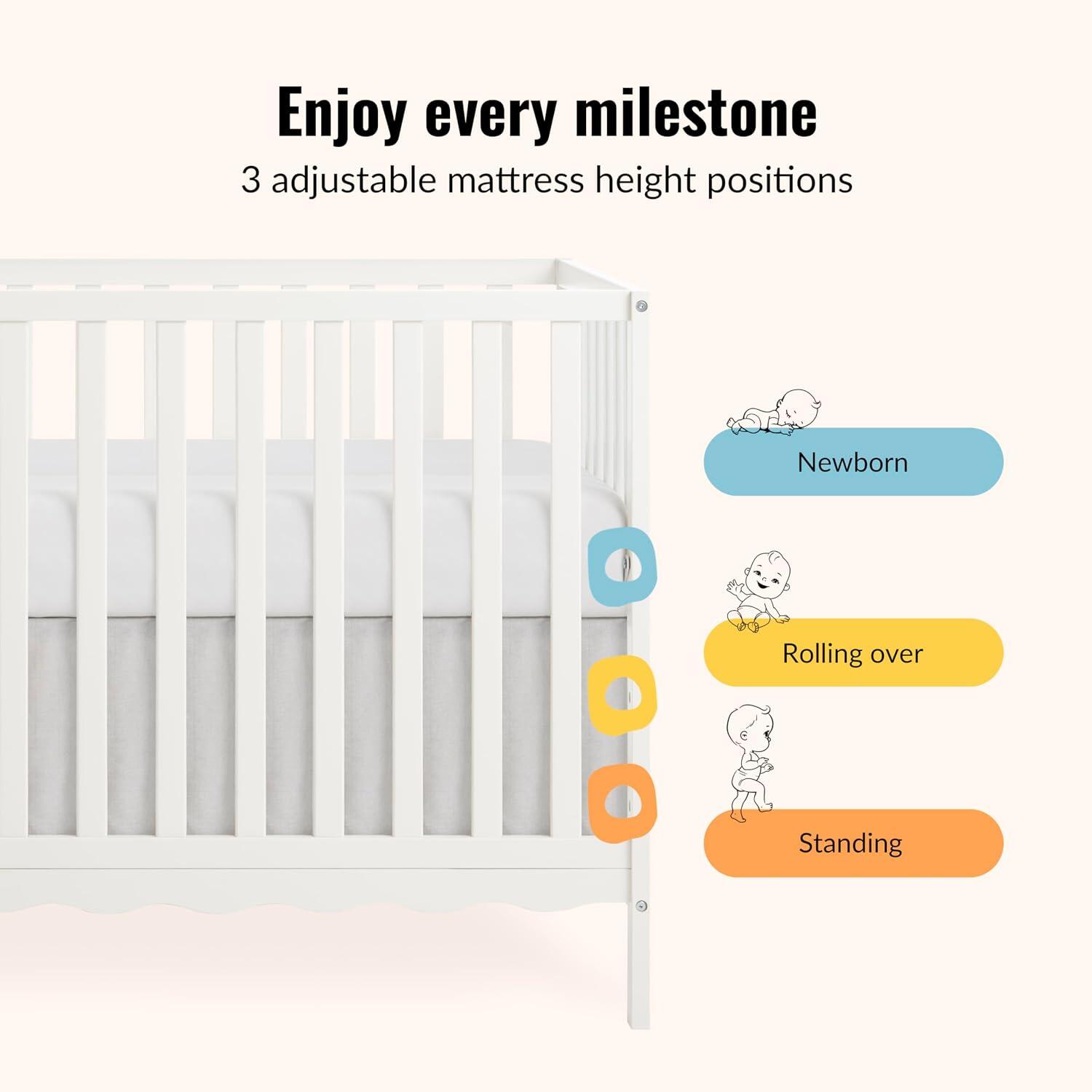 Dream On Me Synergy Wave 5-in-1 Convertible Crib, Cannoli Can, large