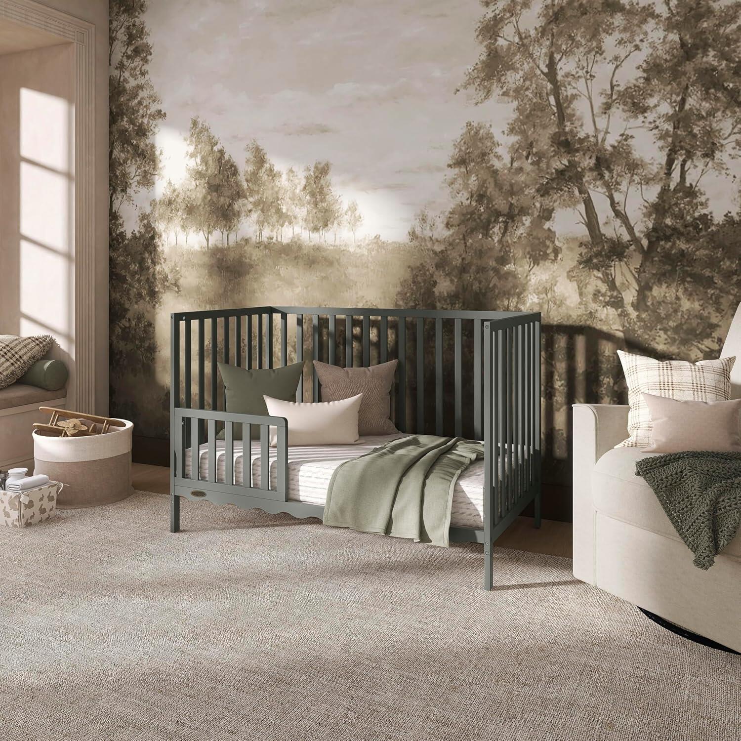 Dream On Me Synergy Wave 5-in-1 Convertible Crib, Seagrass, large