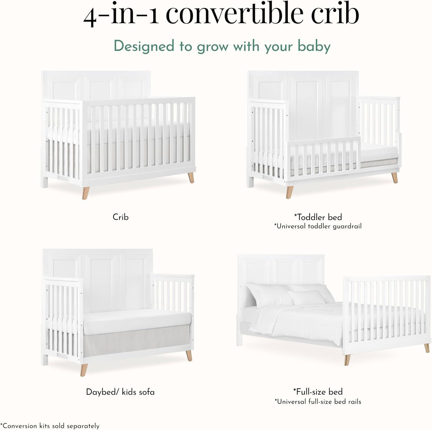 Evolur Audrey 5-in-1 Convertible Crib, , large