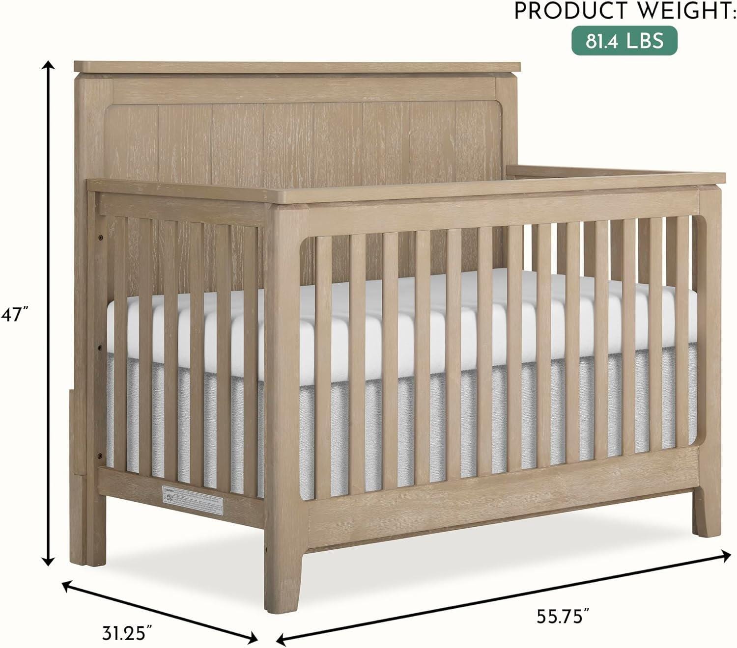 Evolur Oakley 5-in-1 Convertible Crib, Brown, large