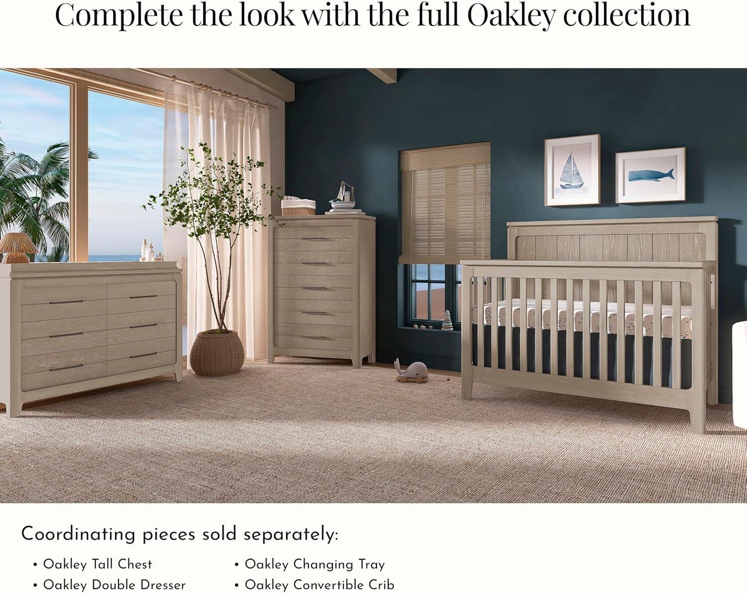 Evolur Oakley 5-in-1 Convertible Crib, Dark Brown, large