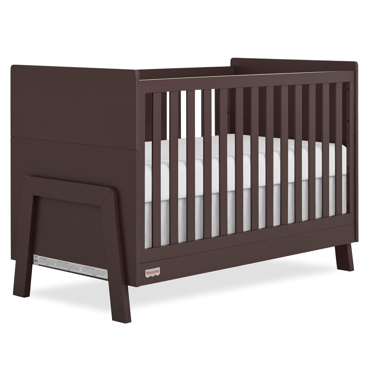 Fisher-Price Iris 4-in-1 Convertible Crib, Chocolate Chip, large
