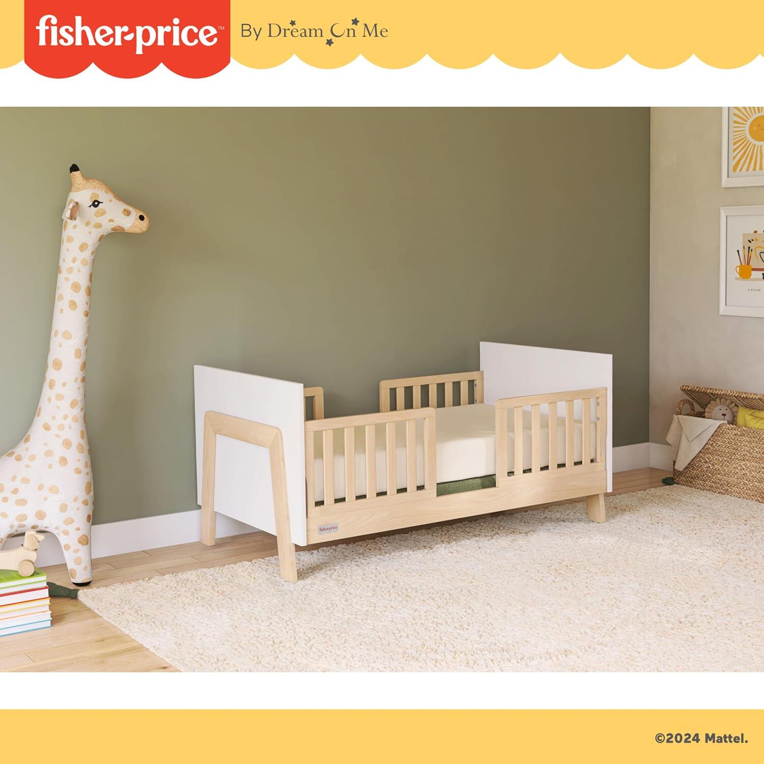 Fisher-Price Iris 4-in-1 Convertible Crib, Vintage White/Beige, large