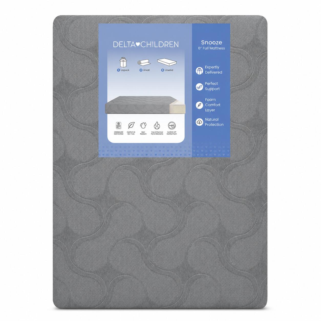 Delta Children Snooze Medium Memory Foam Full Mattress, , large