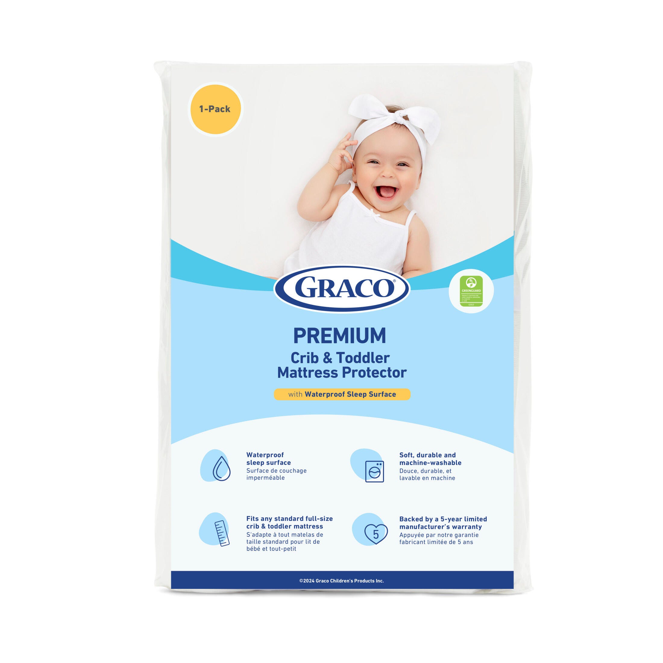 Graco Premium Toddler Mattress with Mattress Protector, , large