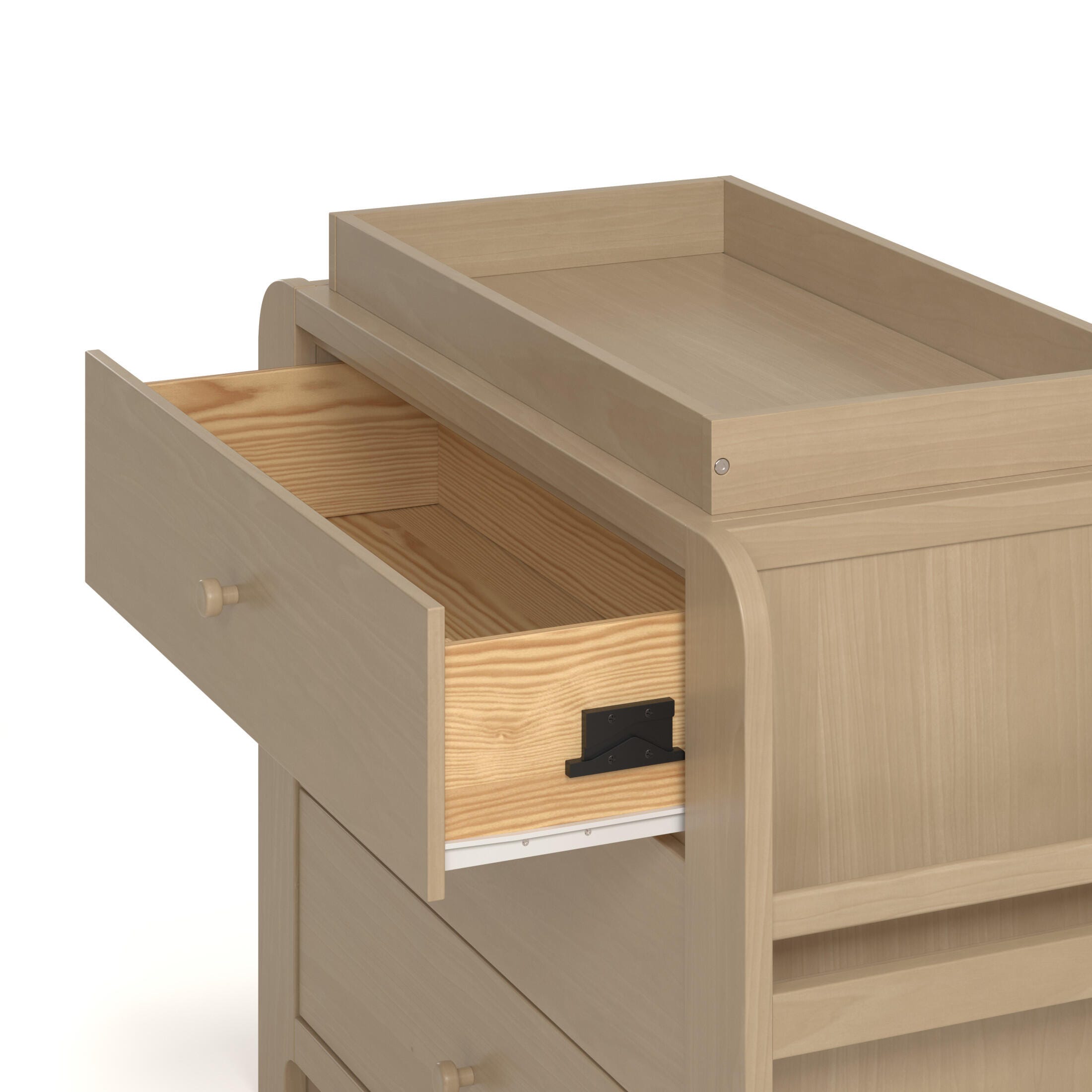 Graco Read-with-Me 3 Drawer Chest with Bookshelves and Changing Topper, Driftwood, large