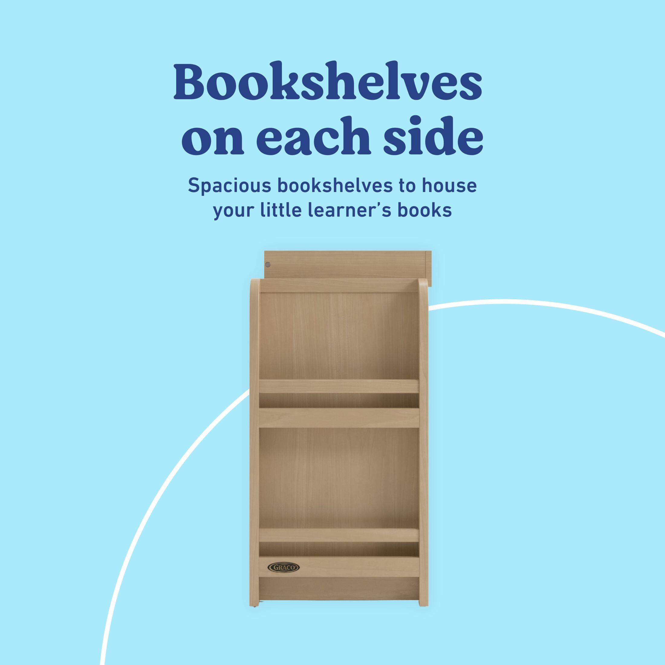 Graco Read-with-Me 3 Drawer Chest with Bookshelves and Changing Topper, Driftwood, large