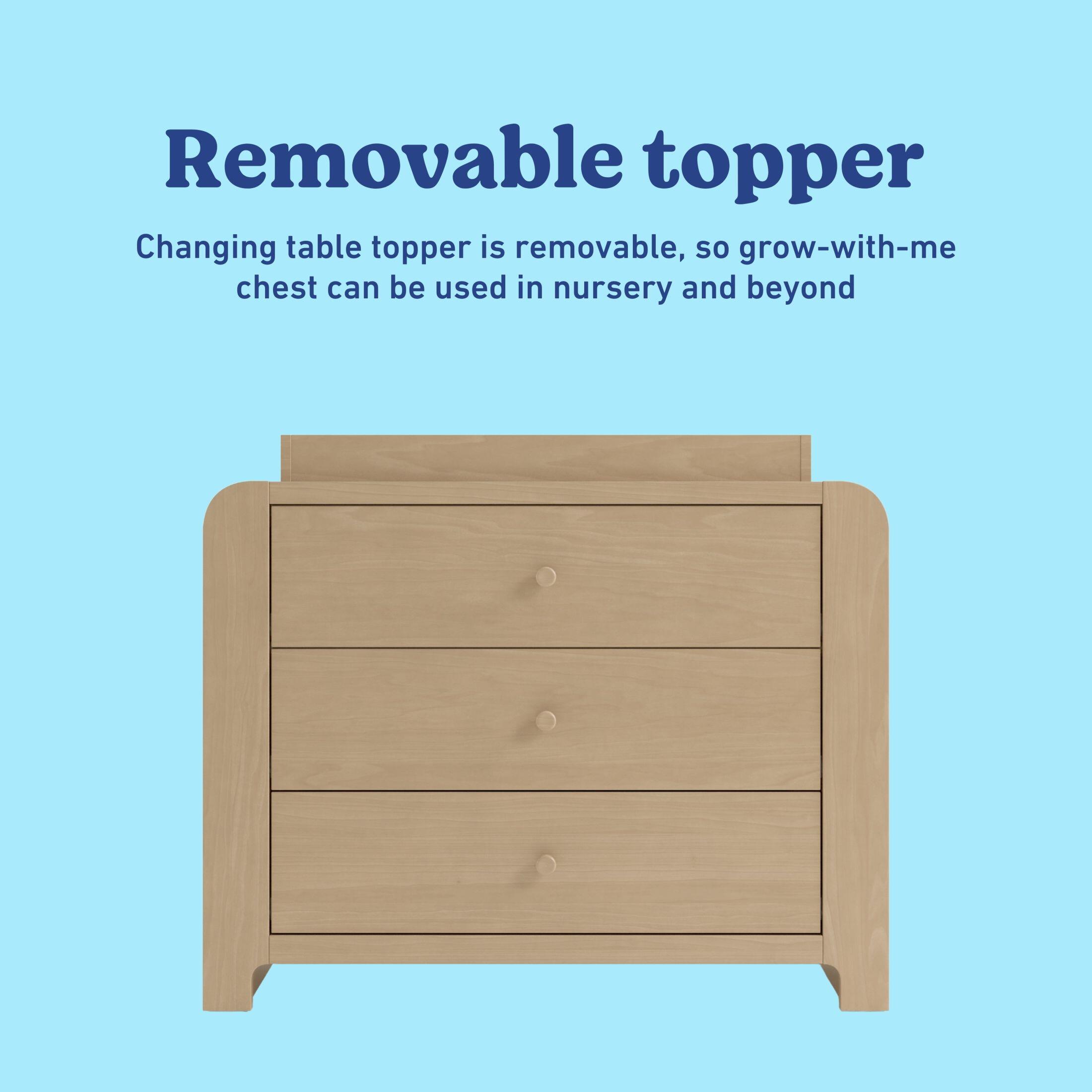 Graco Read-with-Me 3 Drawer Chest with Bookshelves and Changing Topper, Driftwood, large