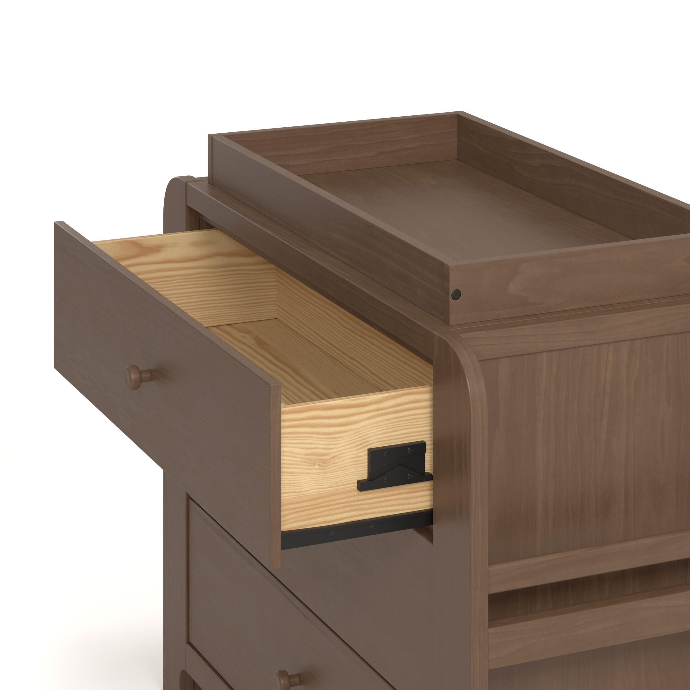 Graco Read-with-Me 3 Drawer Chest with Bookshelves and Changing Topper, Hazelnut, large