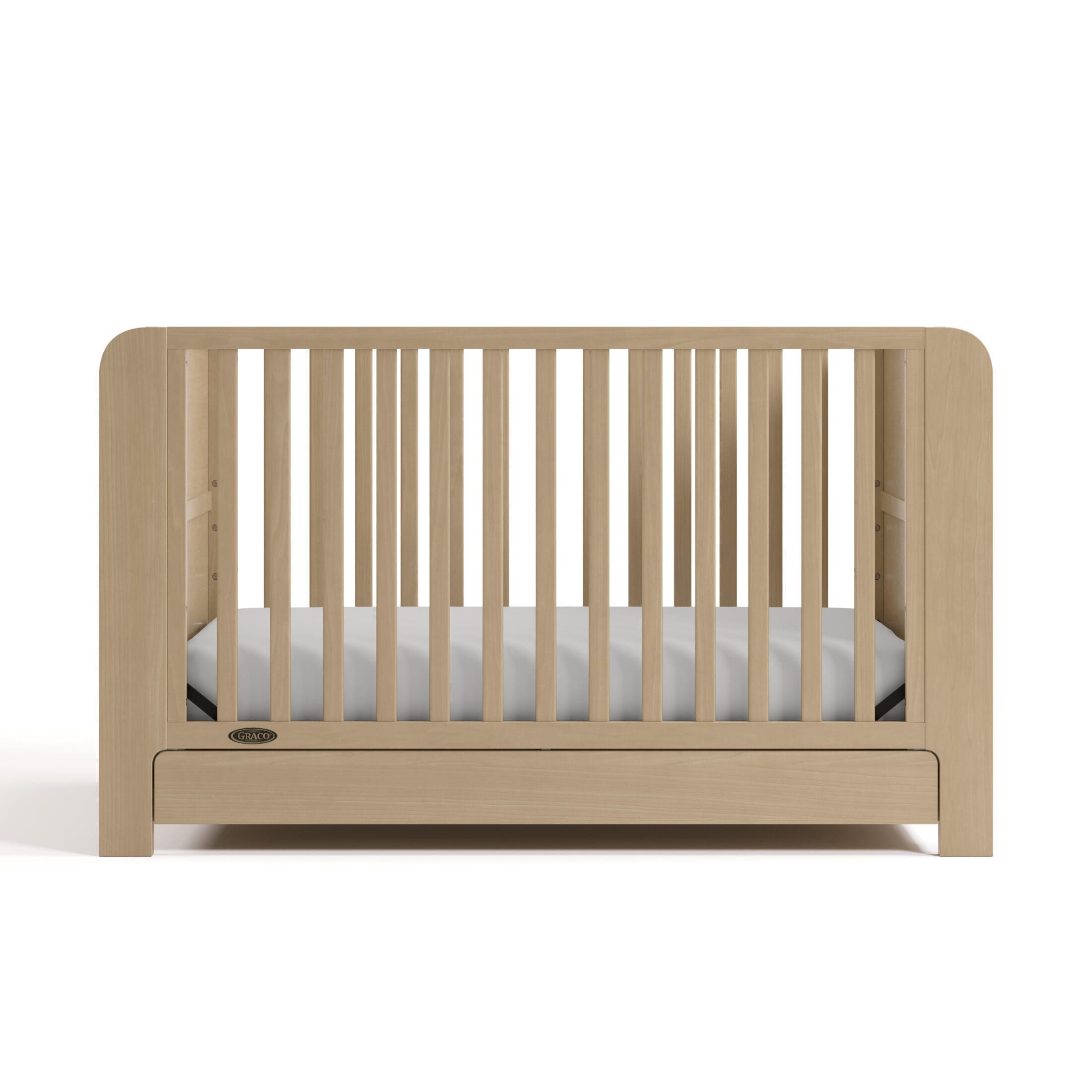 Graco Read-with-Me 4-in-1 Convertible Crib with Storage Drawer, Driftwood, large