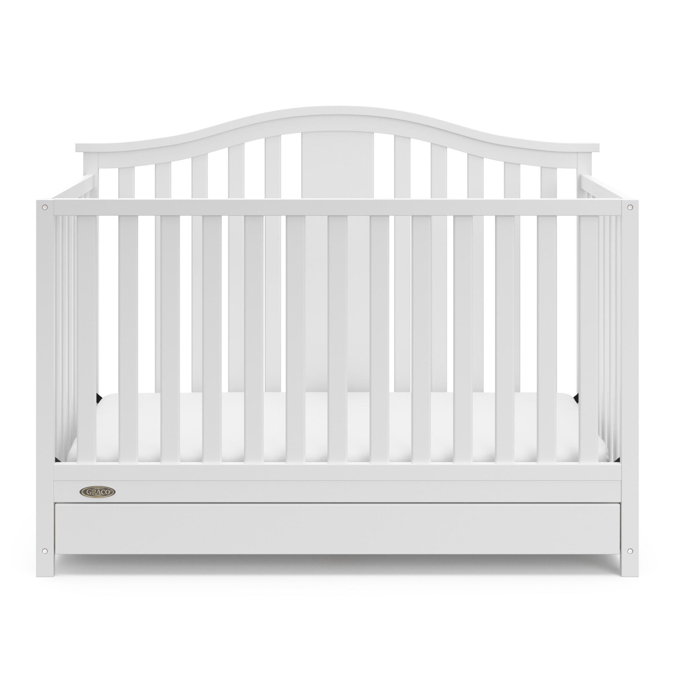 Graco Solano 4-in-1 Convertible Crib with Storage Drawer, White, large