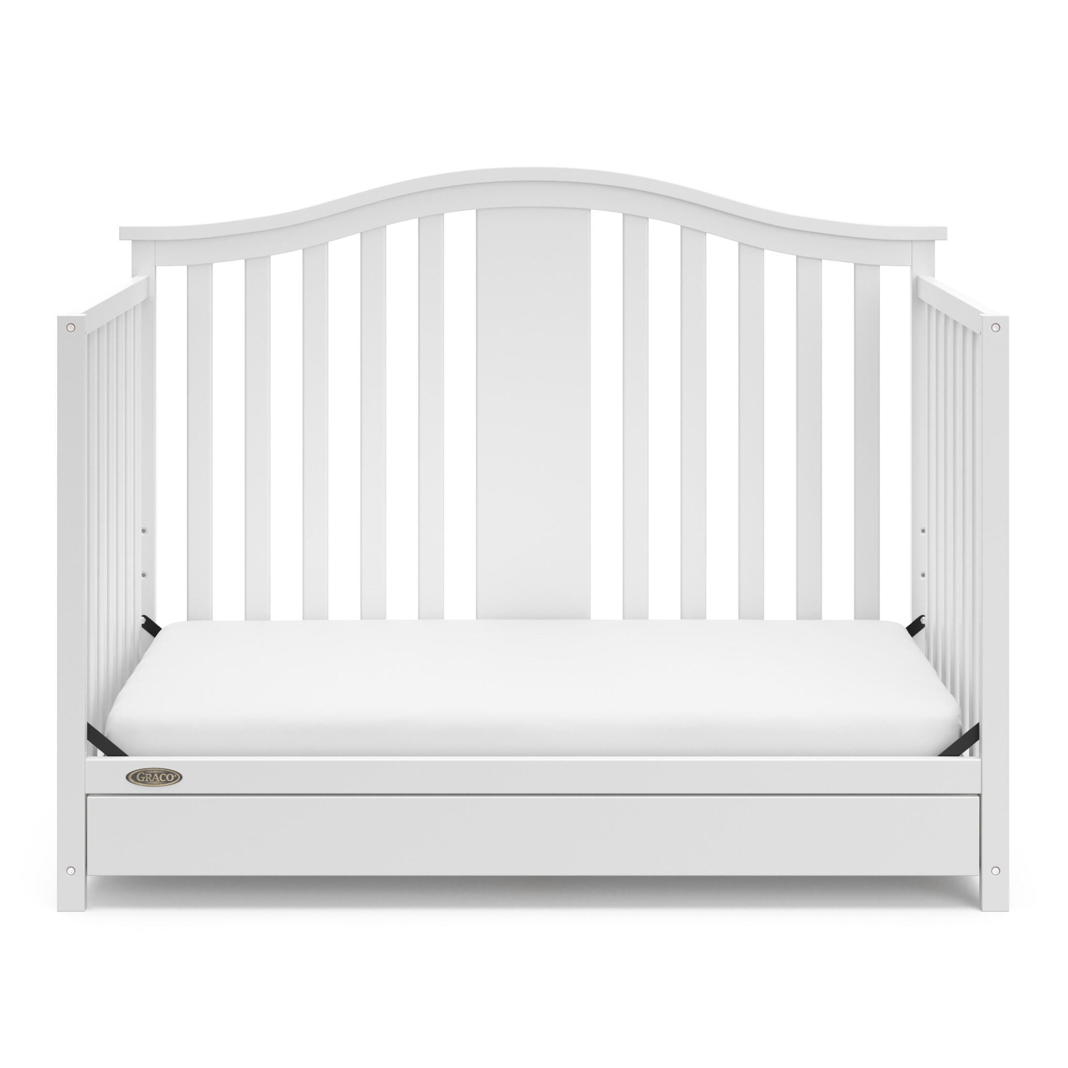 Graco Solano 4-in-1 Convertible Crib with Storage Drawer, White, large