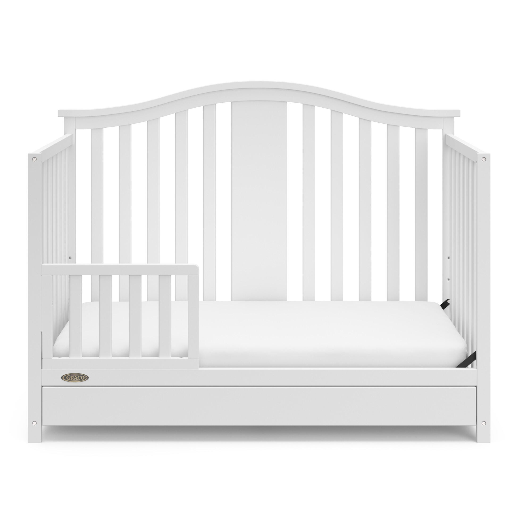 Graco Solano 4-in-1 Convertible Crib with Storage Drawer, White, large