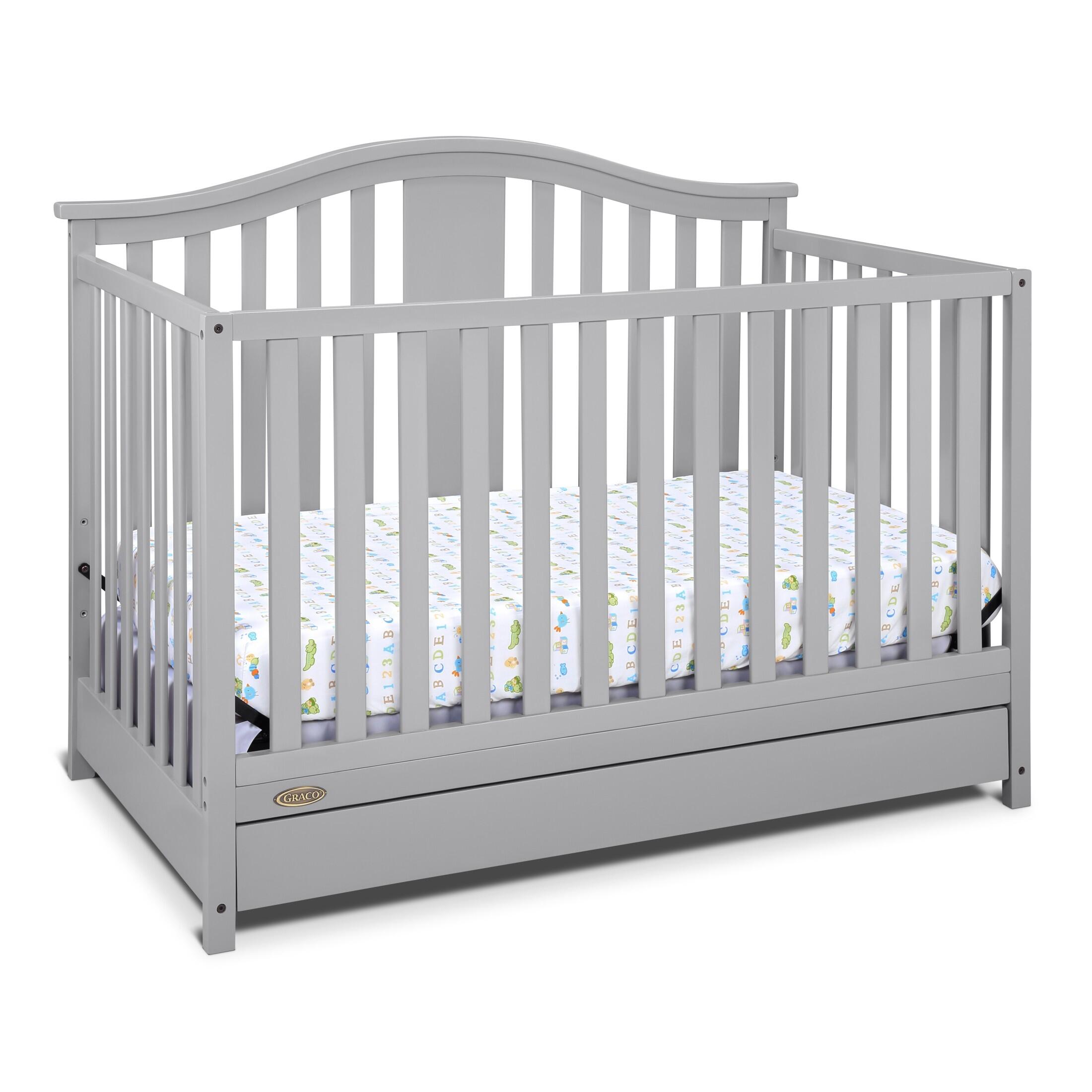 Graco Solano 4-in-1 Convertible Crib with Storage Drawer, Pebble Gray, large