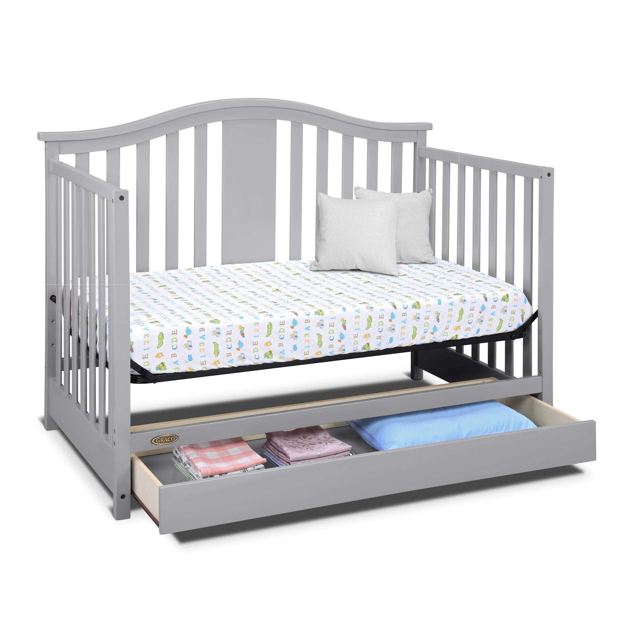 Graco Solano 4-in-1 Convertible Crib with Storage Drawer, Pebble Gray, large