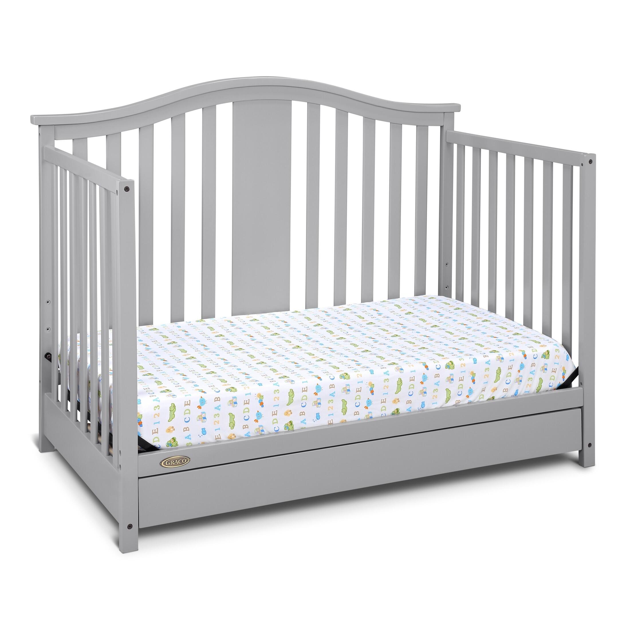 Graco Solano 4-in-1 Convertible Crib with Storage Drawer, Pebble Gray, large