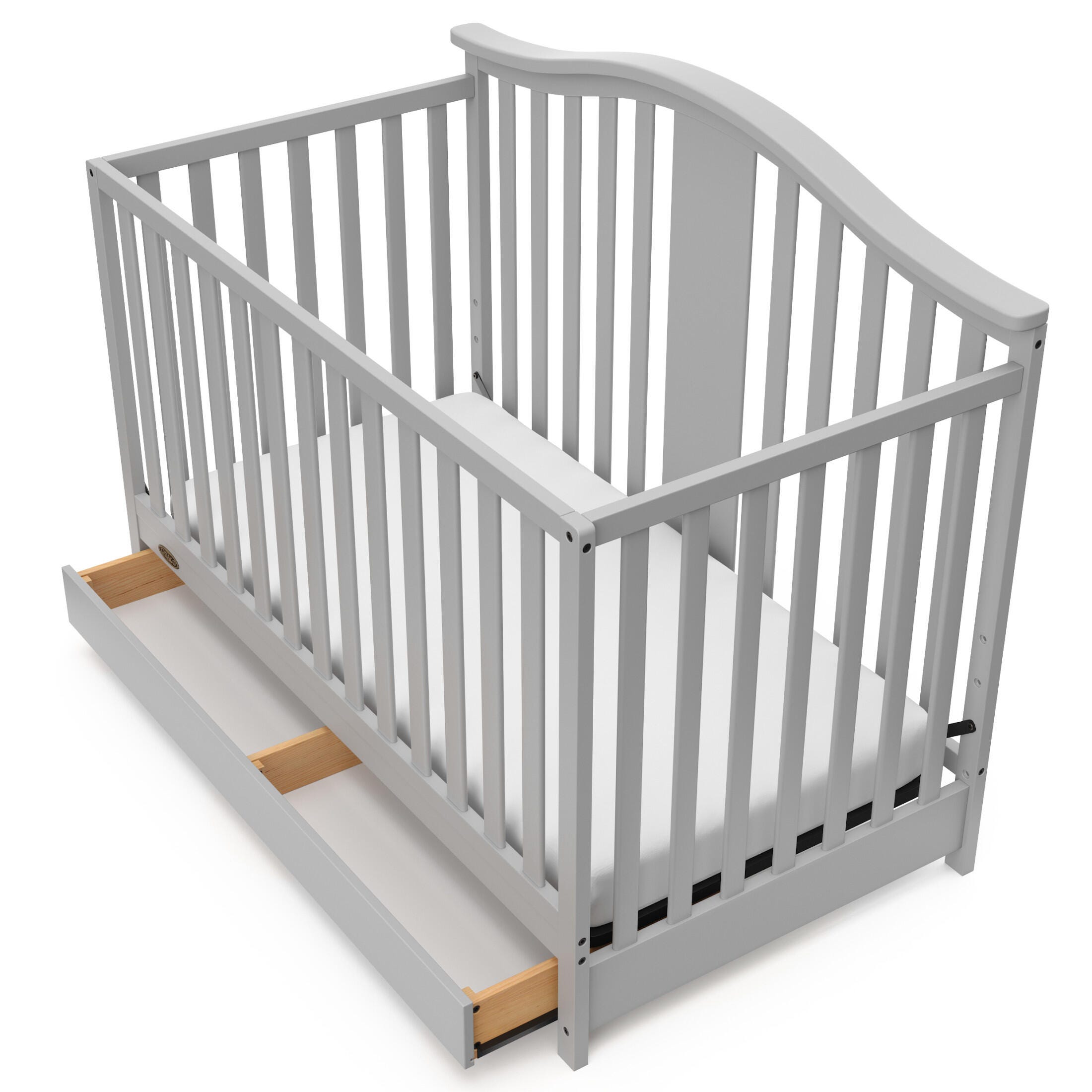 Graco Solano 4-in-1 Convertible Crib with Storage Drawer, Pebble Gray, large