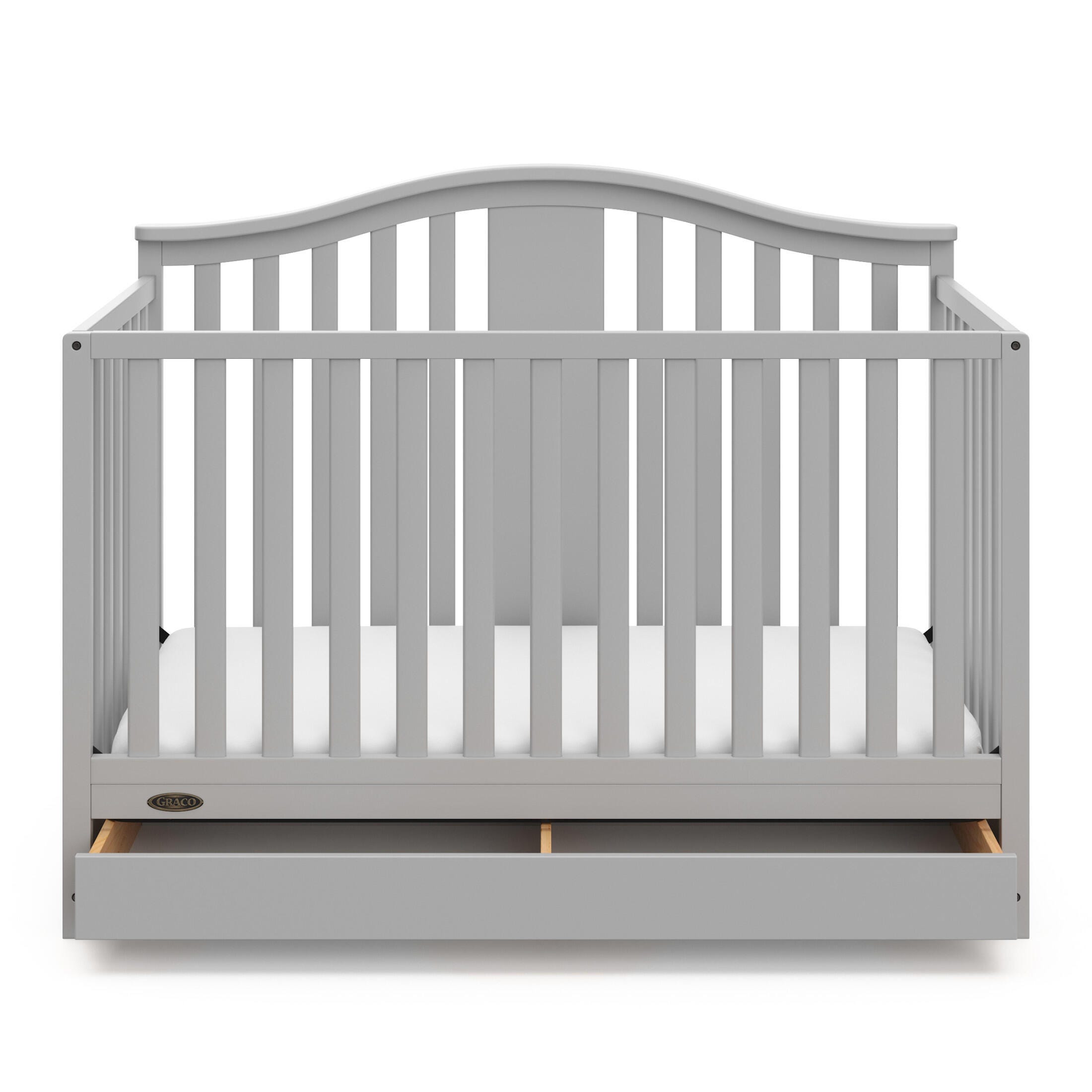 Graco Solano 4-in-1 Convertible Crib with Storage Drawer, Pebble Gray, large