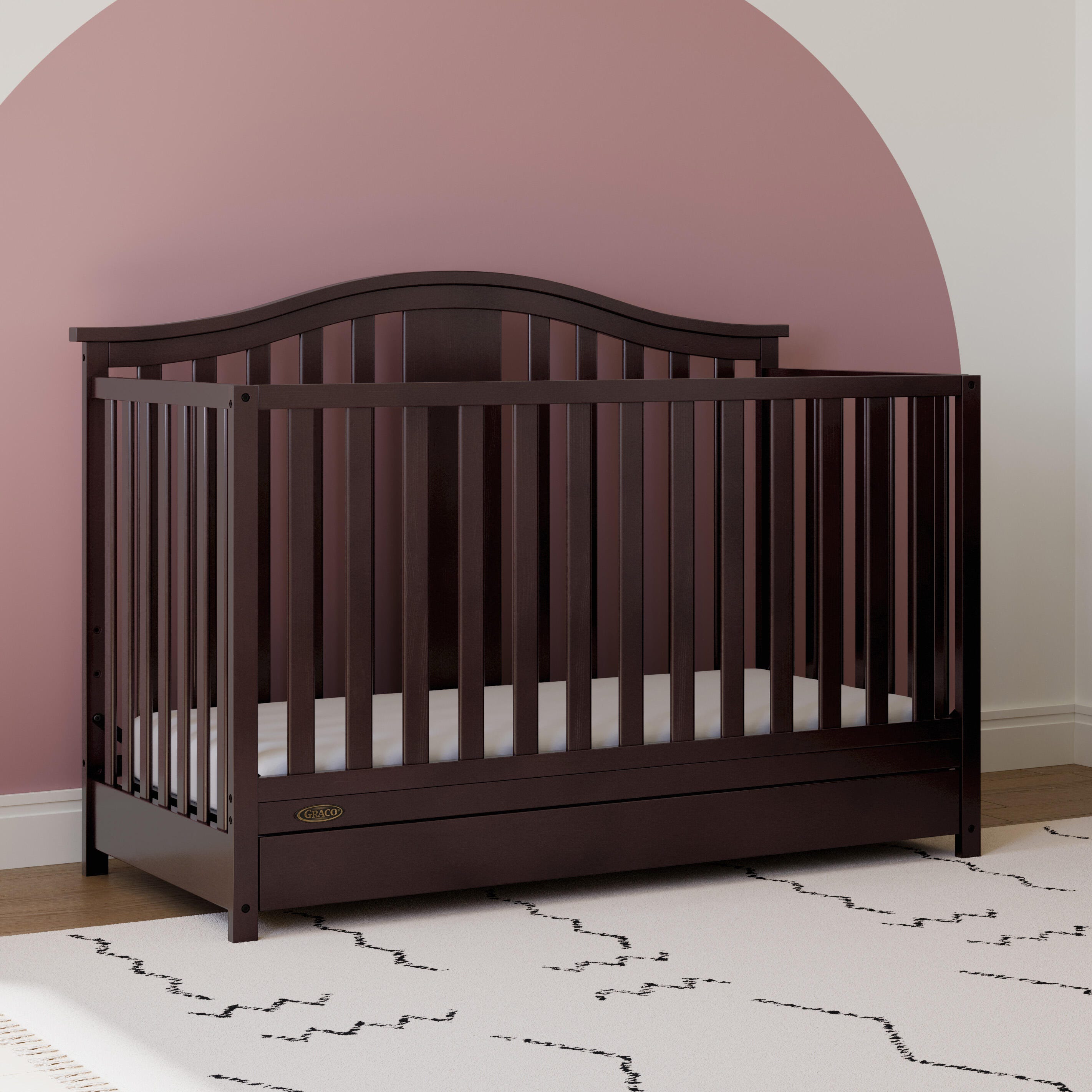 Graco Solano 4-in-1 Convertible Crib with Storage Drawer, Espresso, large
