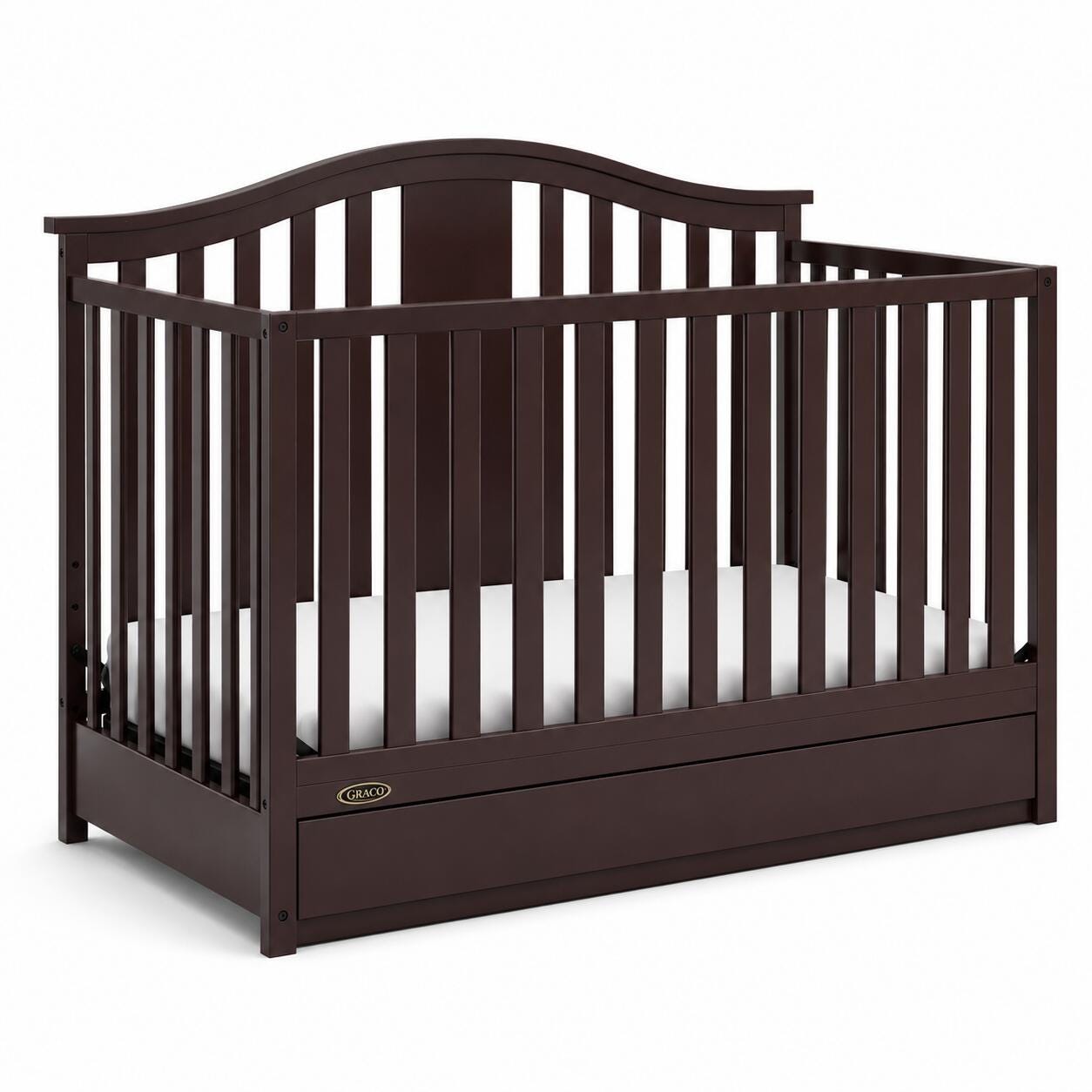Graco Solano 4-in-1 Convertible Crib with Storage Drawer, Espresso, large