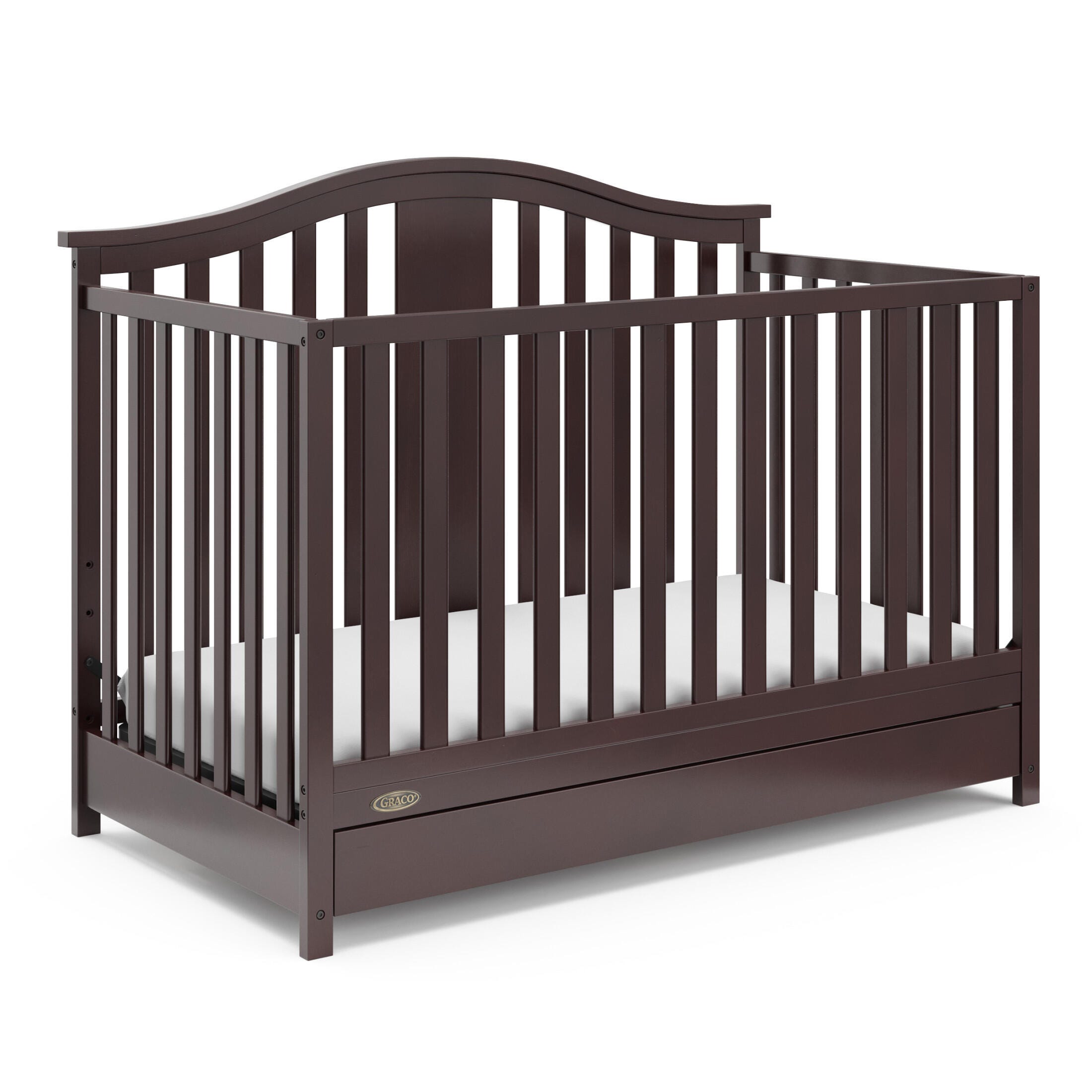 Graco Solano 4-in-1 Convertible Crib with Storage Drawer, Espresso, large
