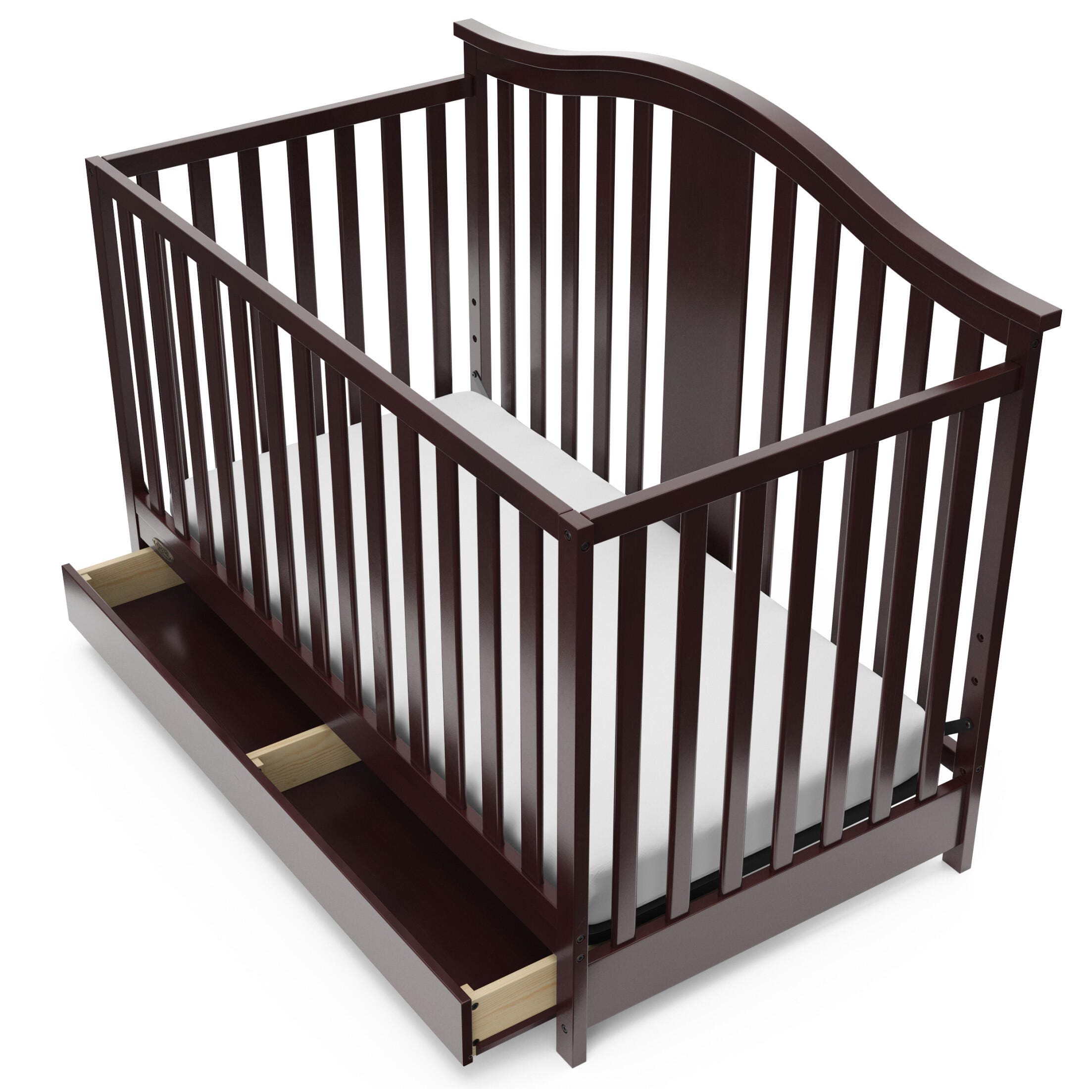 Graco Solano 4-in-1 Convertible Crib with Storage Drawer, Espresso, large