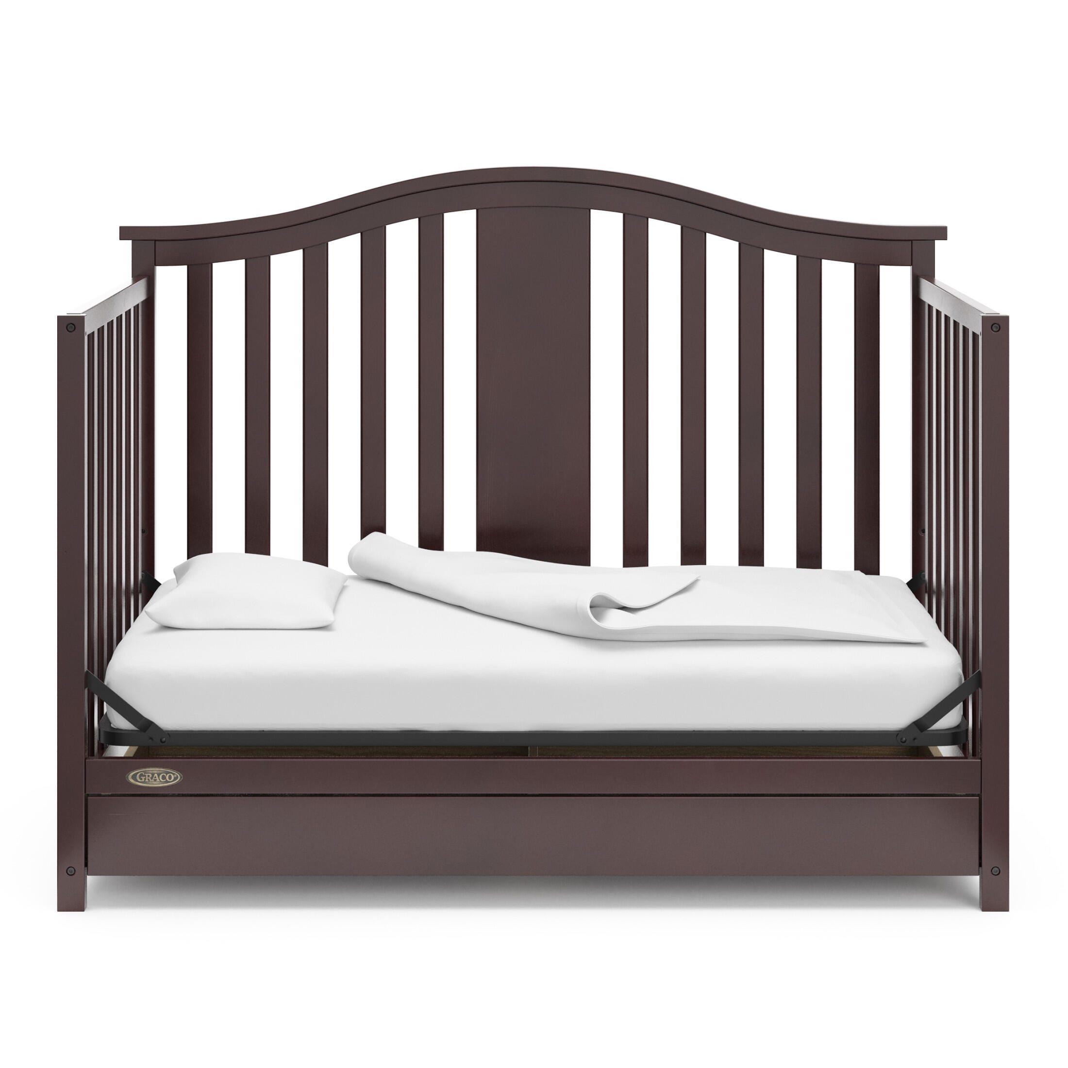 Graco Solano 4-in-1 Convertible Crib with Storage Drawer, Espresso, large
