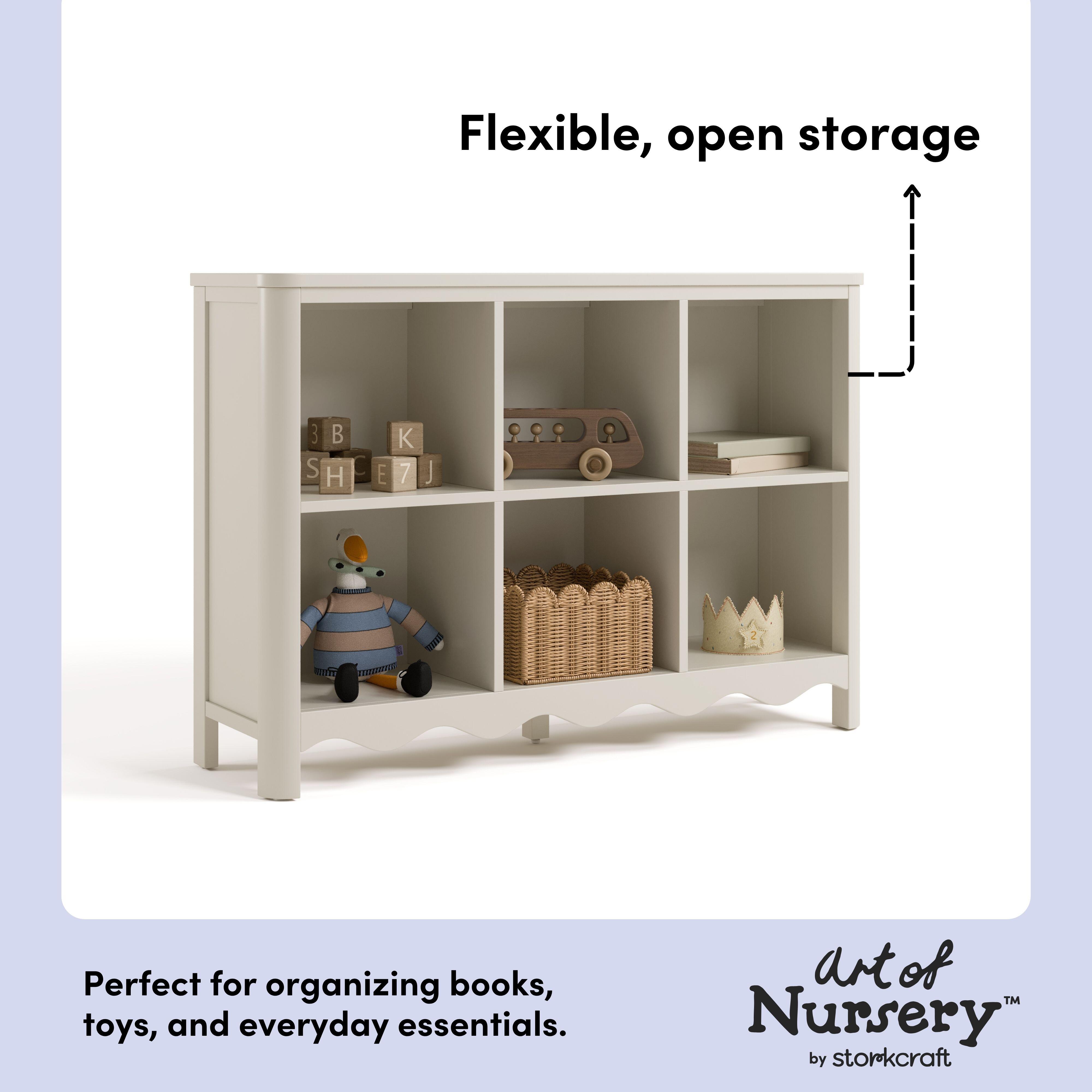 Storkcraft Casablanca Storage Bookcase, Frosted Oat, large