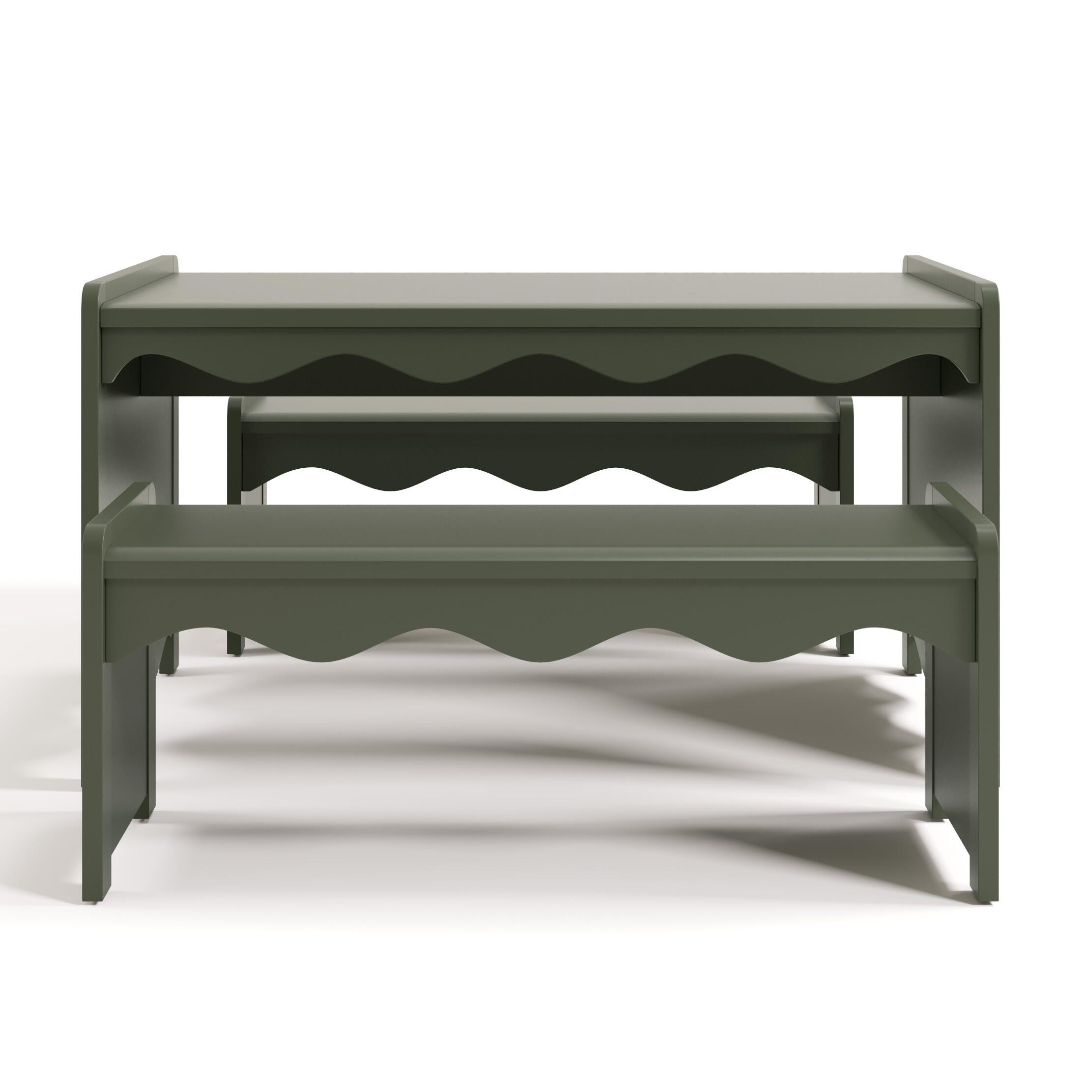 Storkcraft Casablanca Kids Table and Bench Set, Olive, large