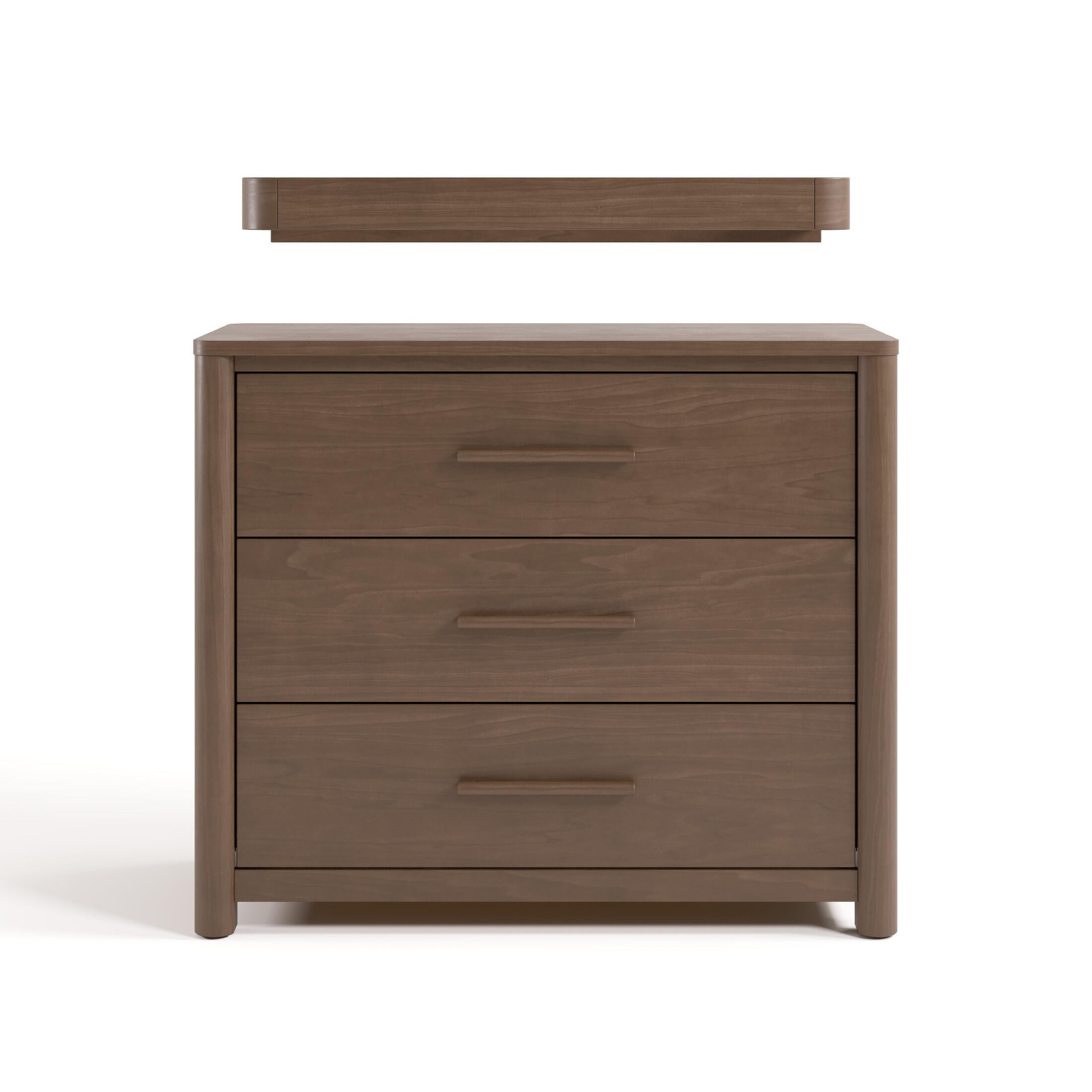 Storkcraft Malta 3 Drawer Chest with Changing Topper, Hazelnut, large