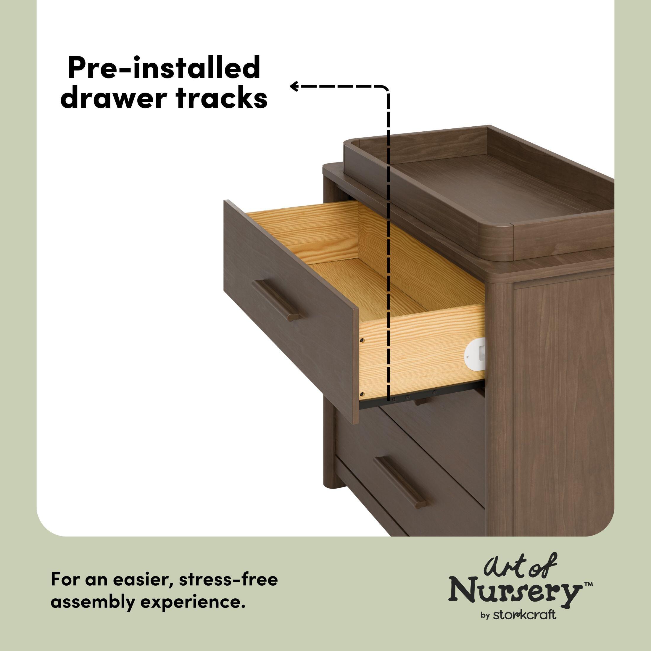 Storkcraft Malta 3 Drawer Chest with Changing Topper, Hazelnut, large